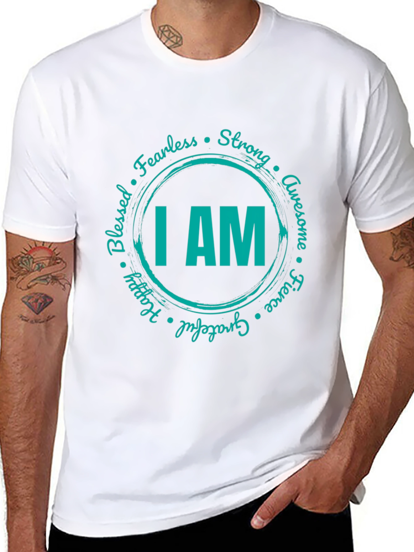 I AM Graphic Print Black T-Shirt
