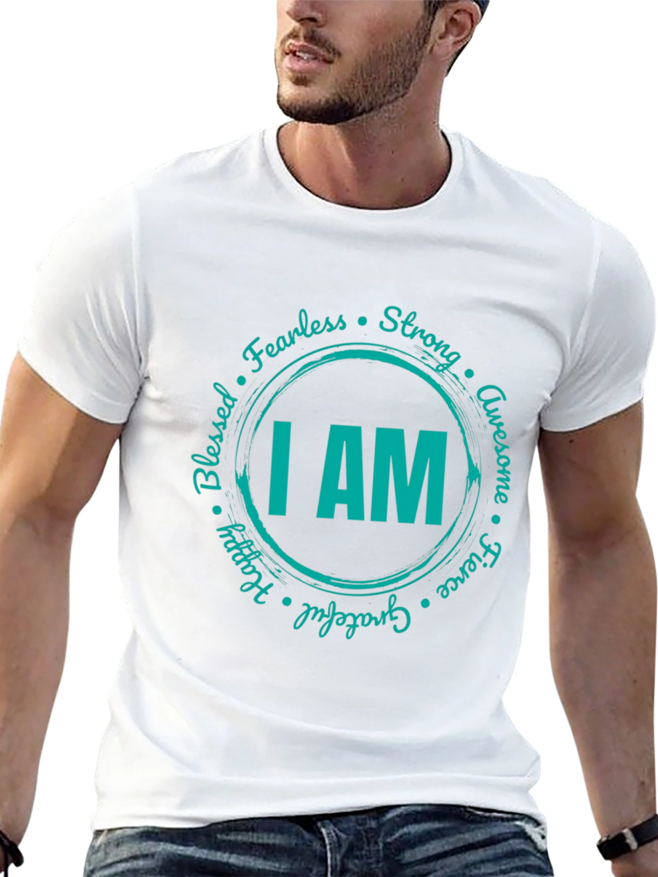 I AM Graphic Print Black T-Shirt