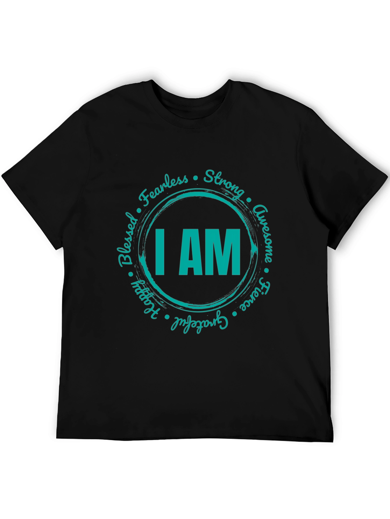 I AM Graphic Print Black T-Shirt