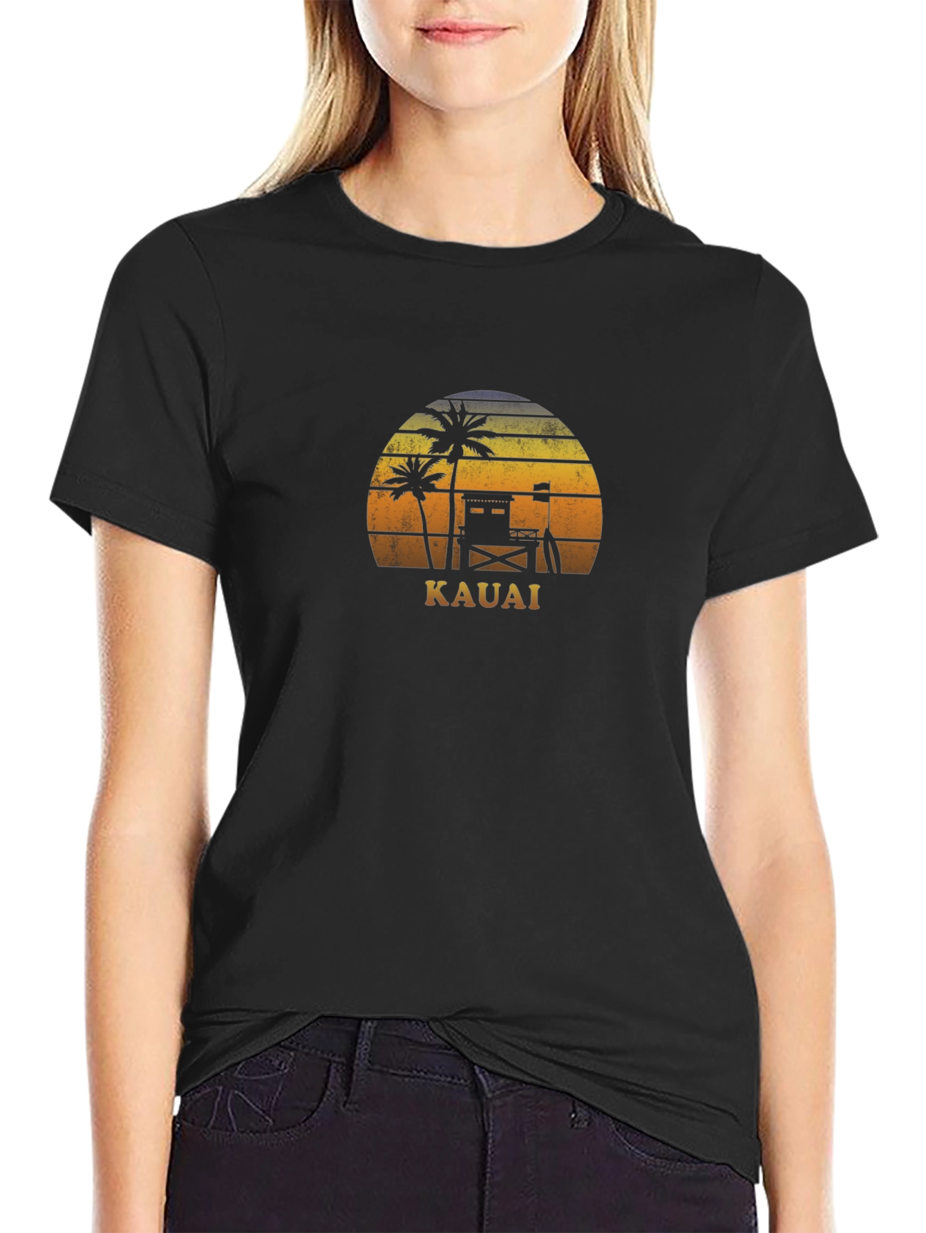 Kauai Sunset Graphic Tee - Tropical Vacation Shirt