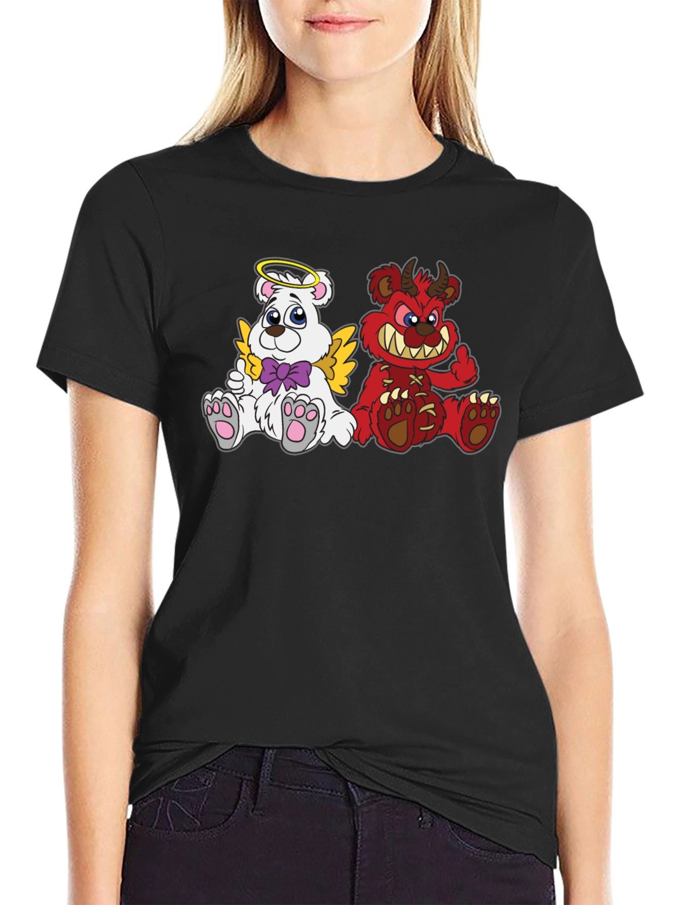 Angel & Devil Bear Graphic Tee