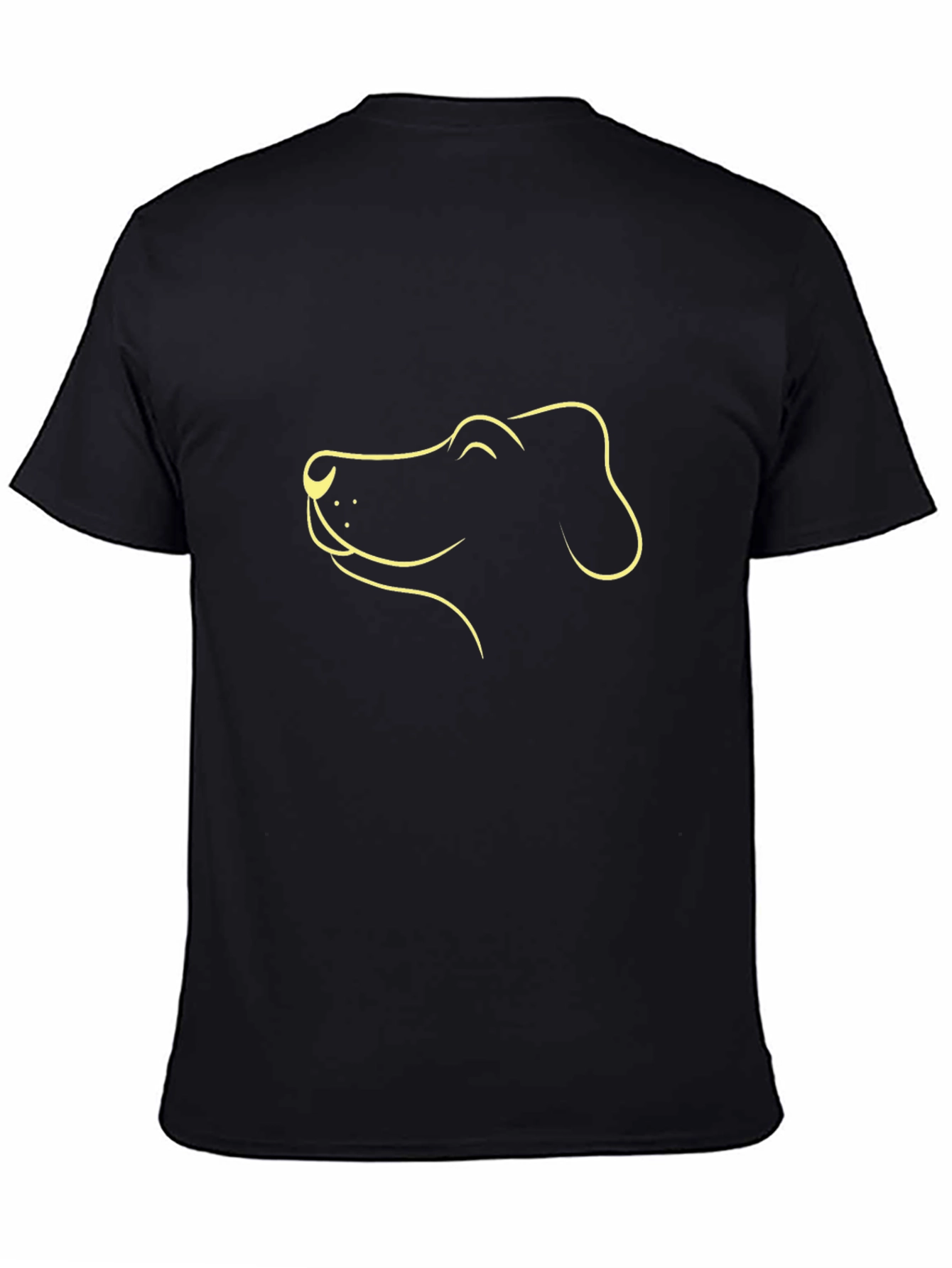 Dog Outline Graphic Tee - Black Cotton Comfort