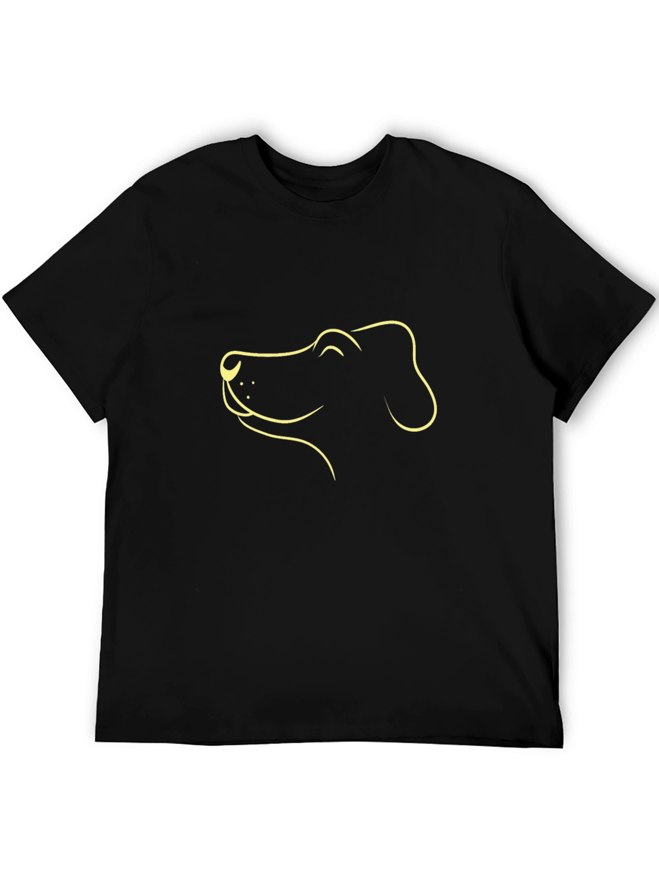 Dog Outline Graphic Tee - Black Cotton Comfort