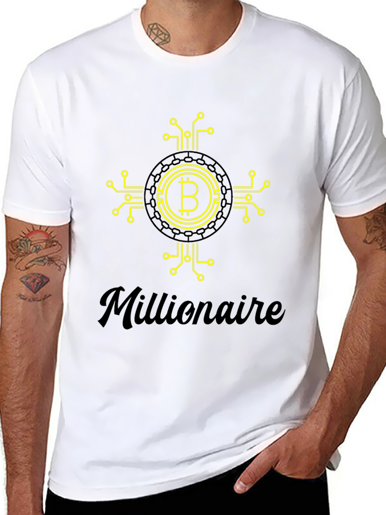 Bitcoin Millionaire Black Graphic Tee
