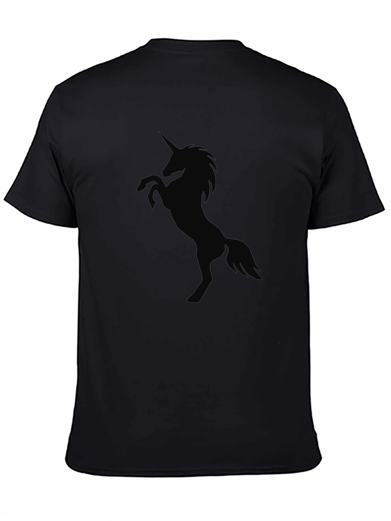 Mens Black Unicorn Graphic T-Shirt