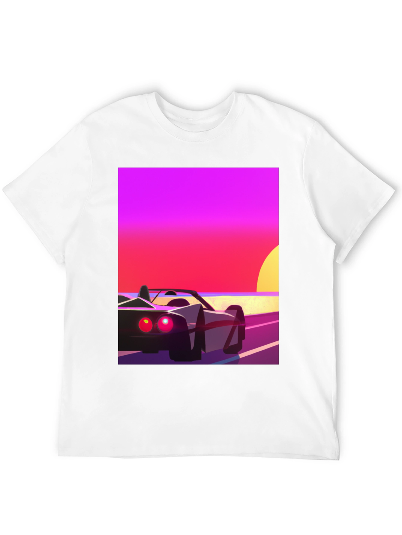 Retro Sunset Car Graphic T-Shirt