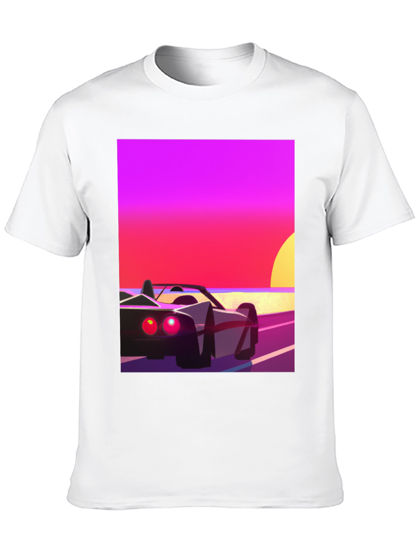 Retro Sunset Car Graphic T-Shirt