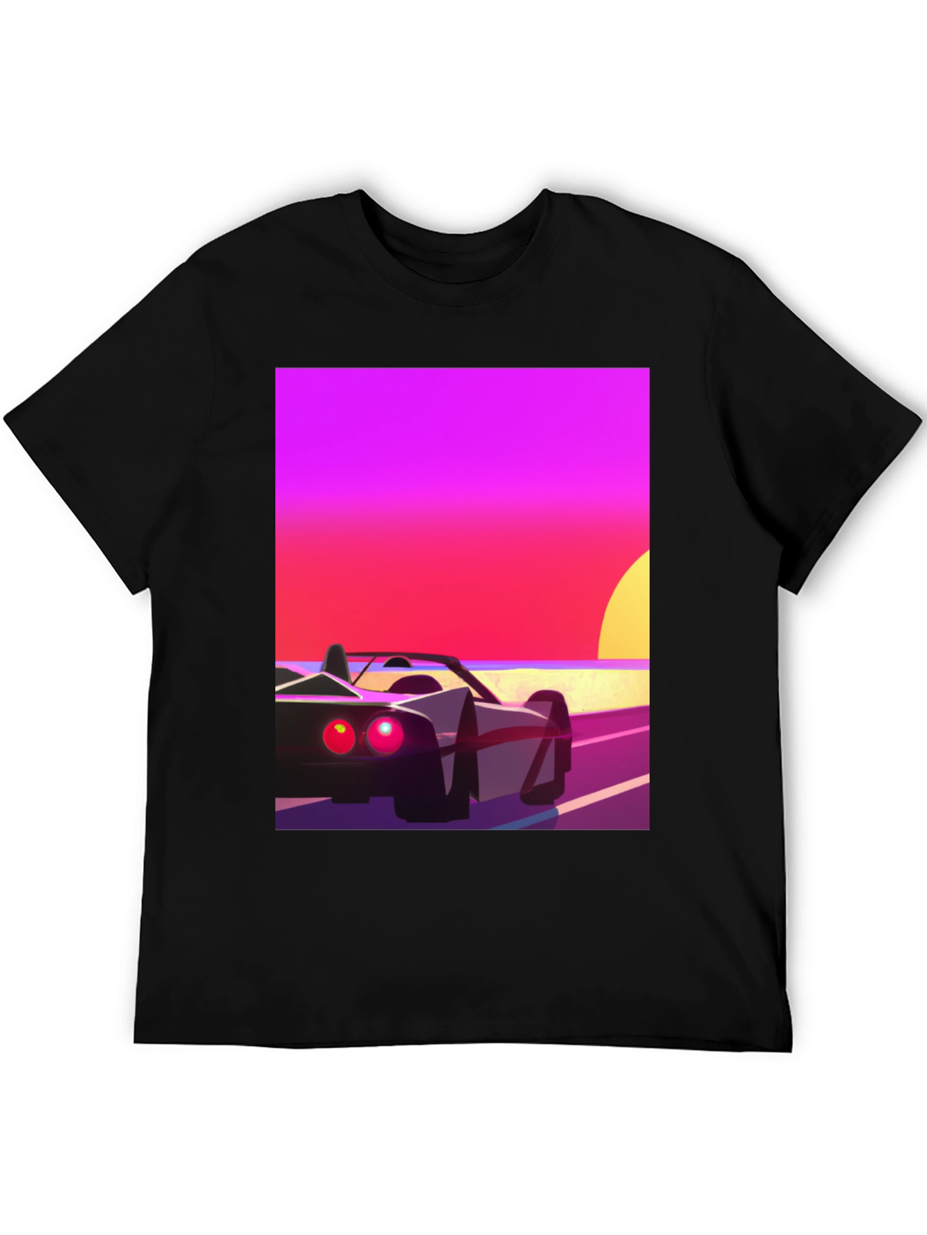 Retro Sunset Car Graphic T-Shirt