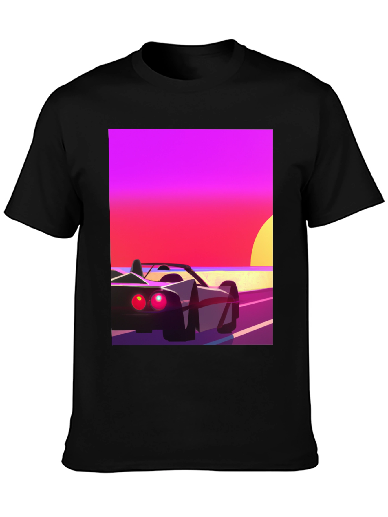 Retro Sunset Car Graphic T-Shirt
