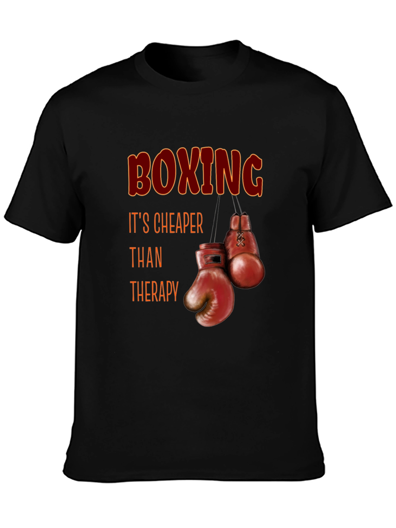 Boxing Cheaper Than Therapy Graphic T-Shirt