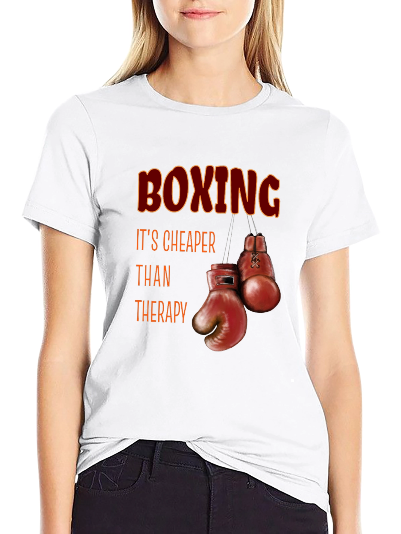 Boxing Cheaper Than Therapy Graphic T-Shirt