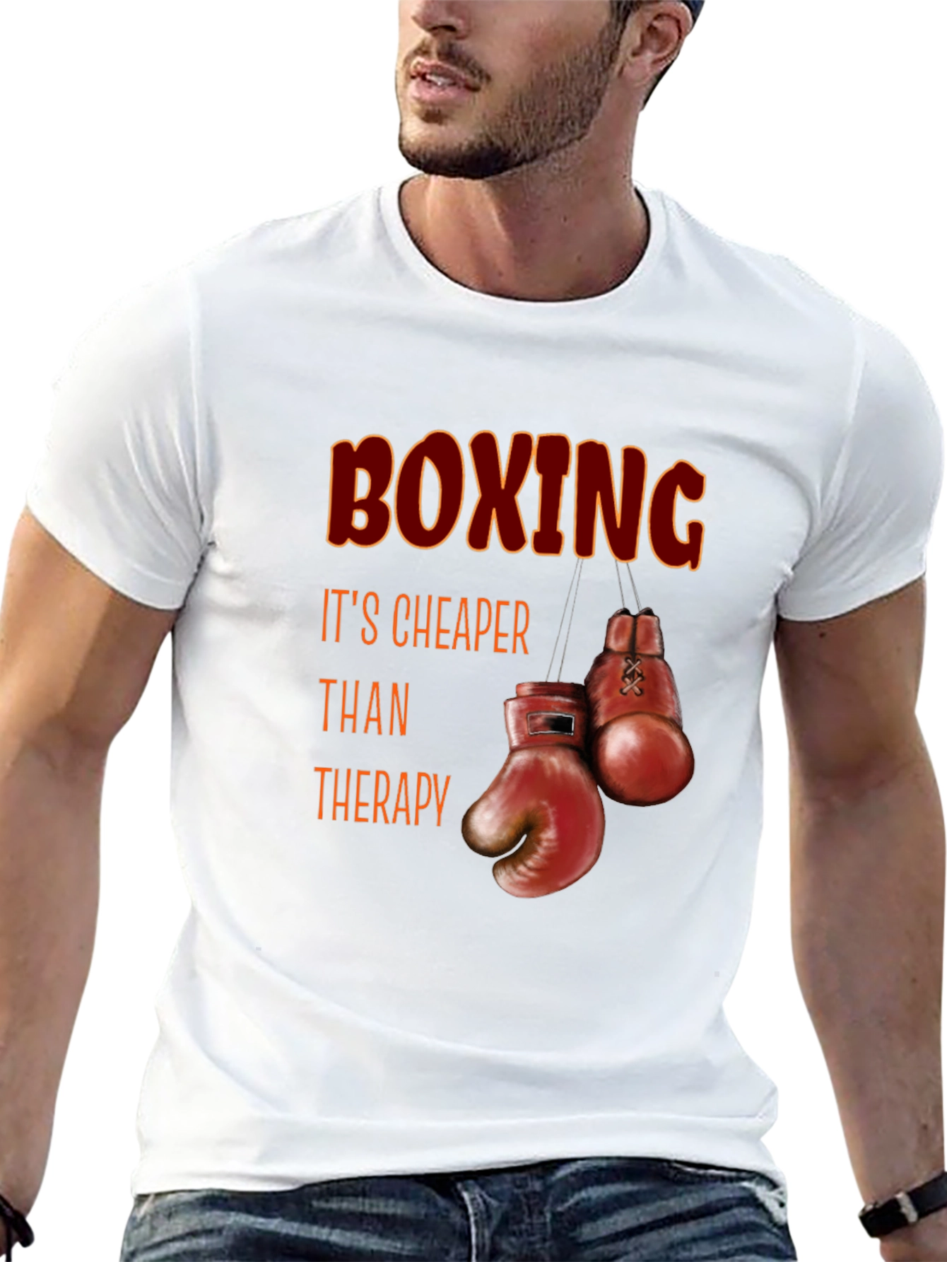 Boxing Cheaper Than Therapy Graphic T-Shirt