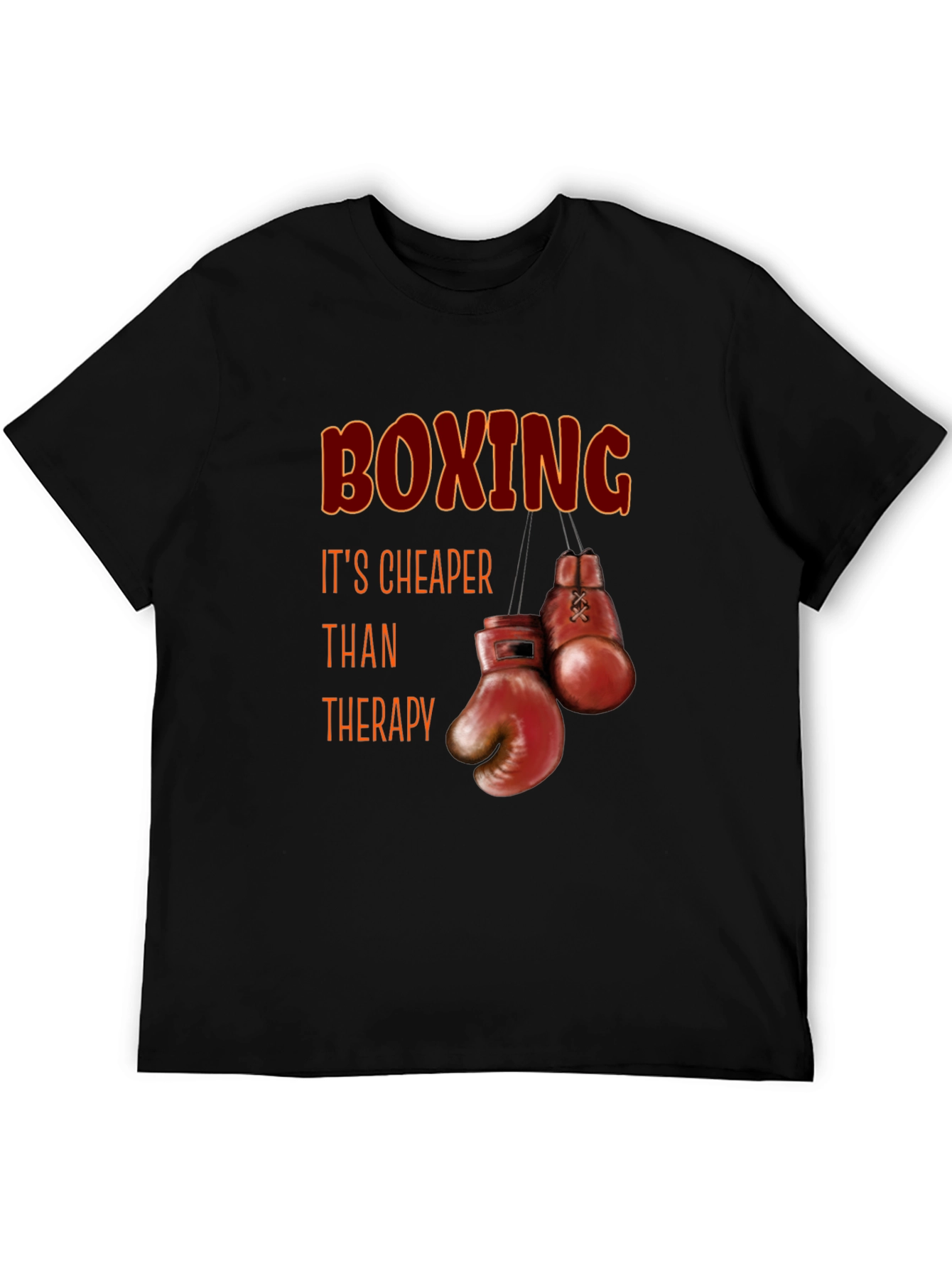 Boxing Cheaper Than Therapy Graphic T-Shirt