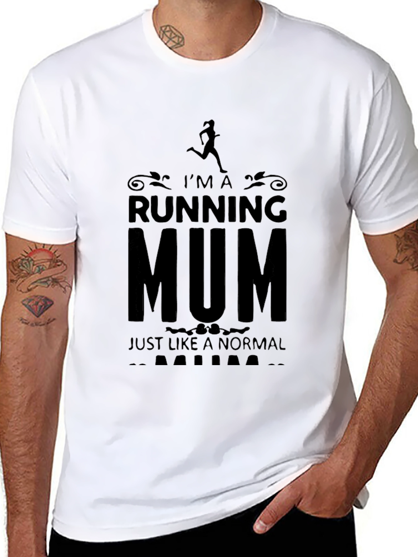 Running Mum T-Shirt - Black Graphic Tee