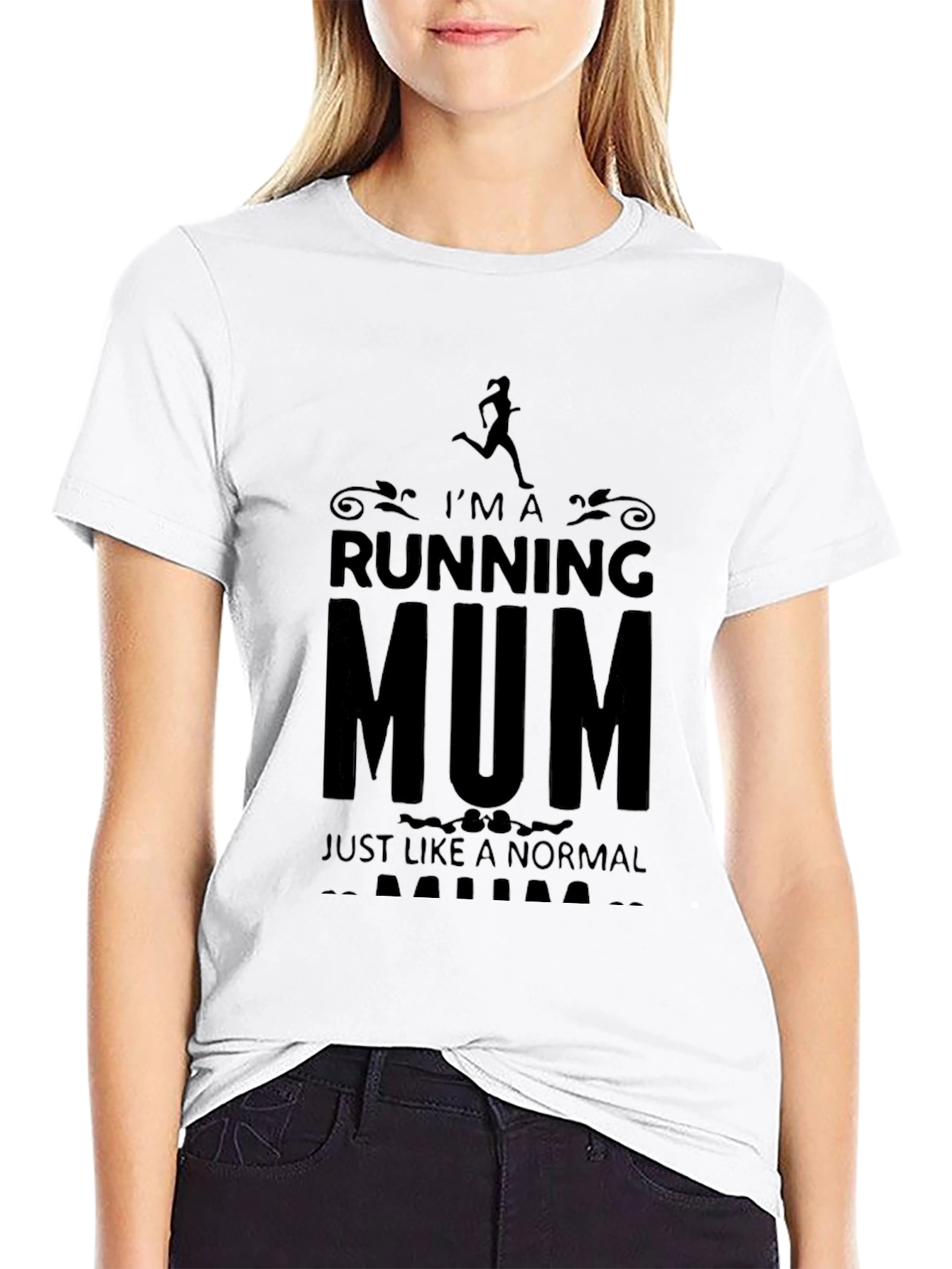 Running Mum T-Shirt - Black Graphic Tee