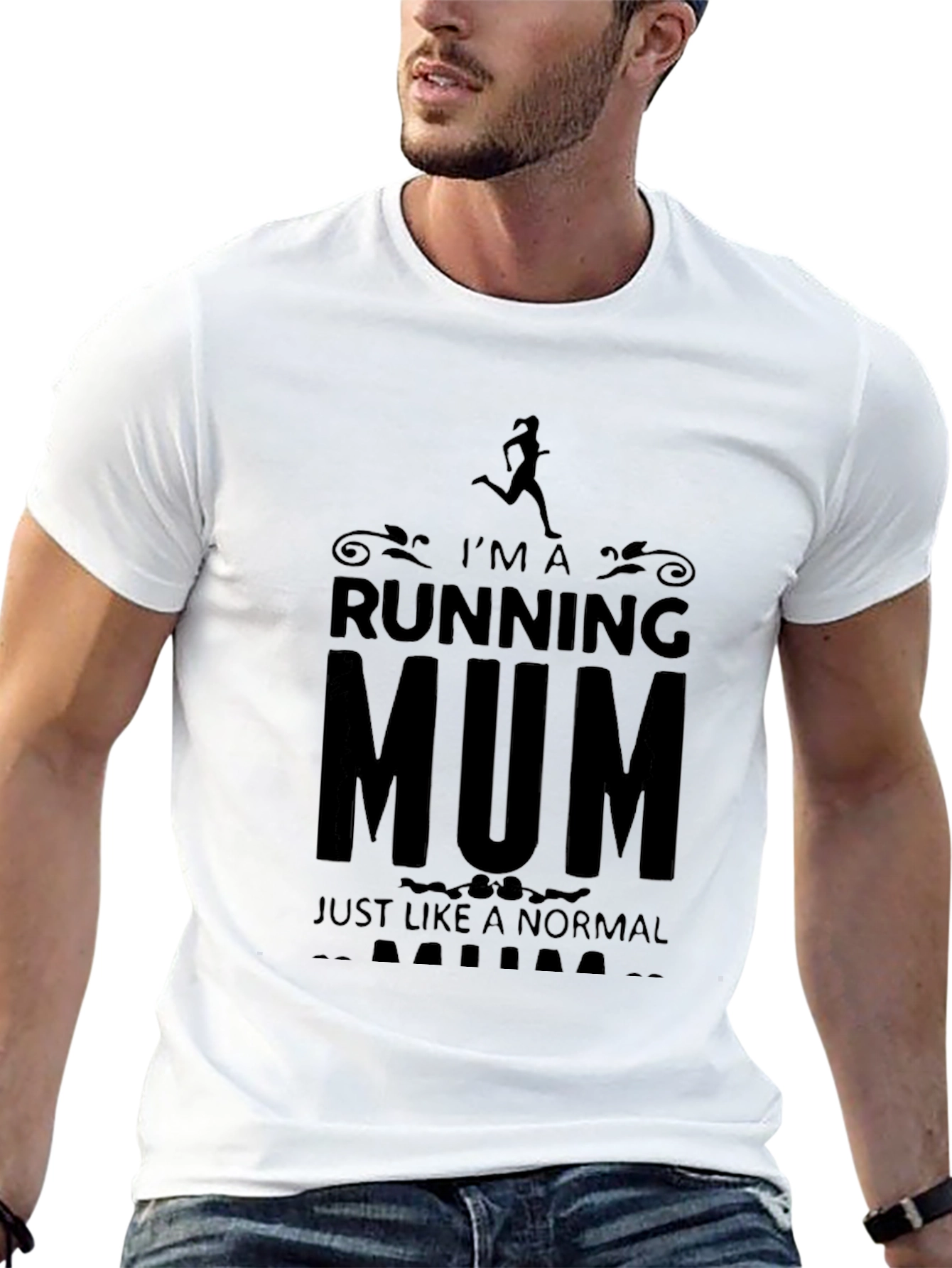 Running Mum T-Shirt - Black Graphic Tee