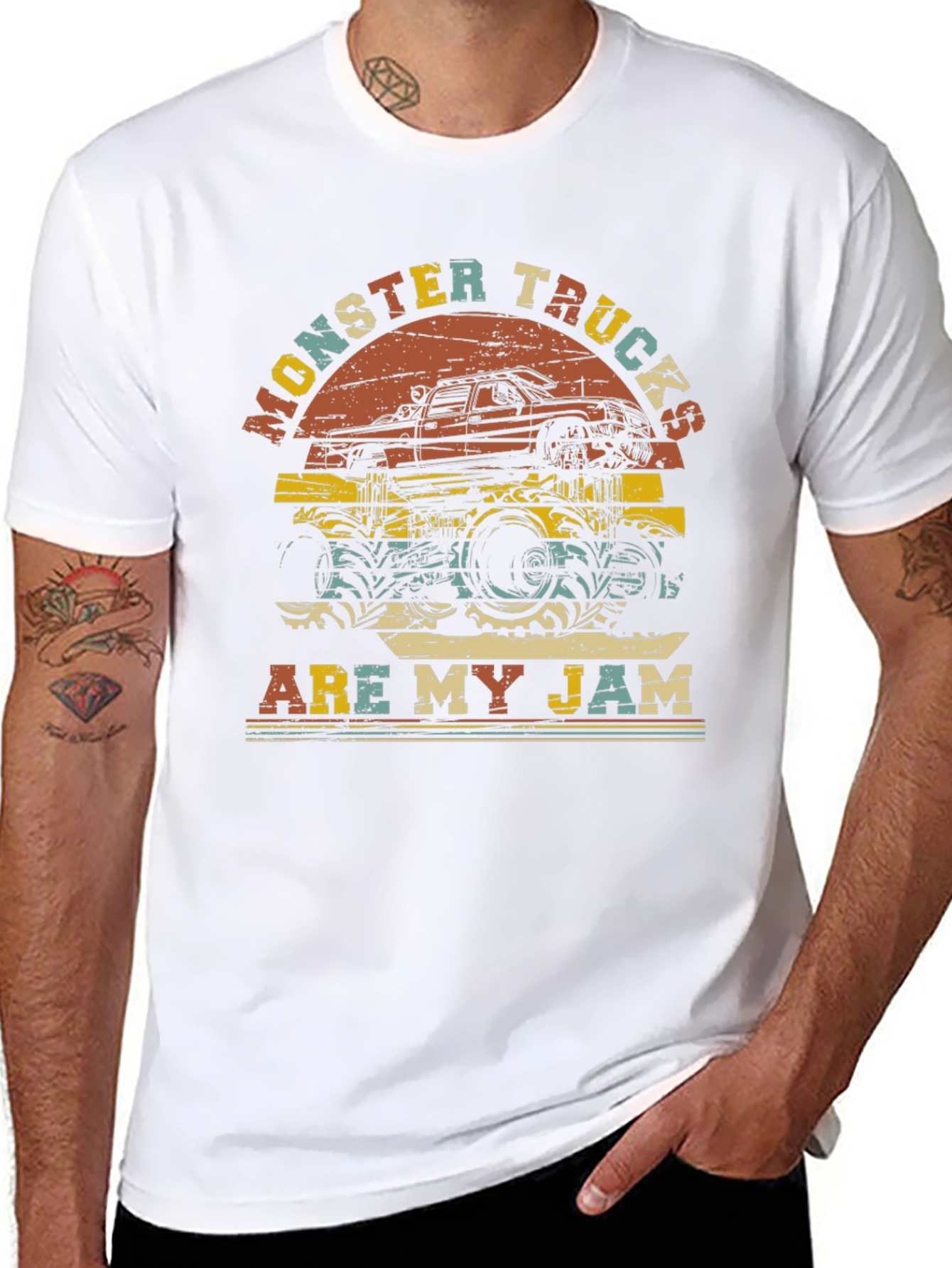 Monster Trucks Are My Jam Retro Graphic T-Shirt