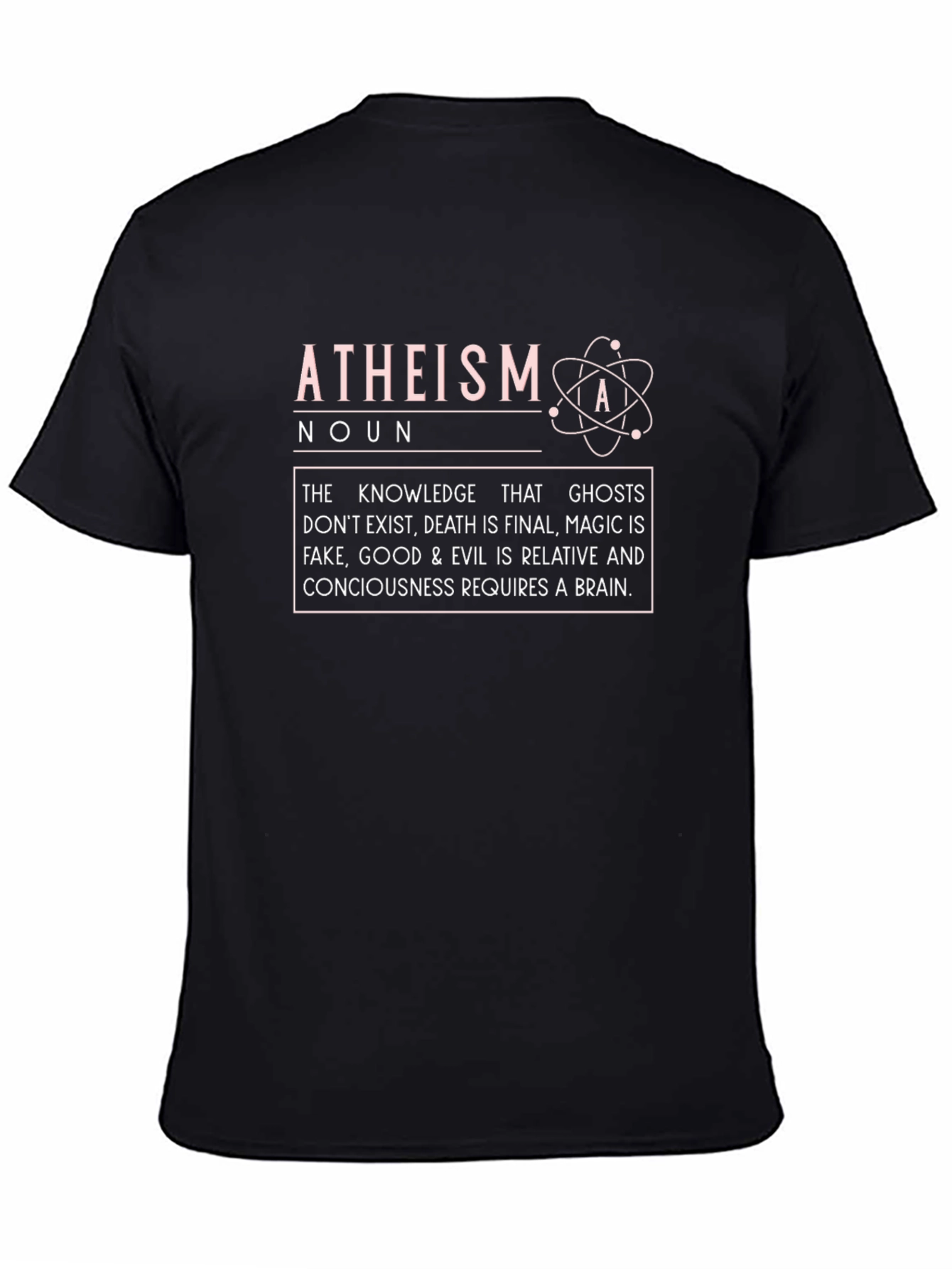 Atheism Definition Black T-Shirt - Knowledge is Key