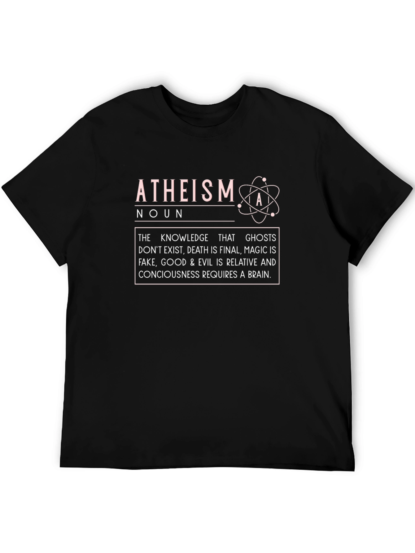 Atheism Definition Black T-Shirt - Knowledge is Key