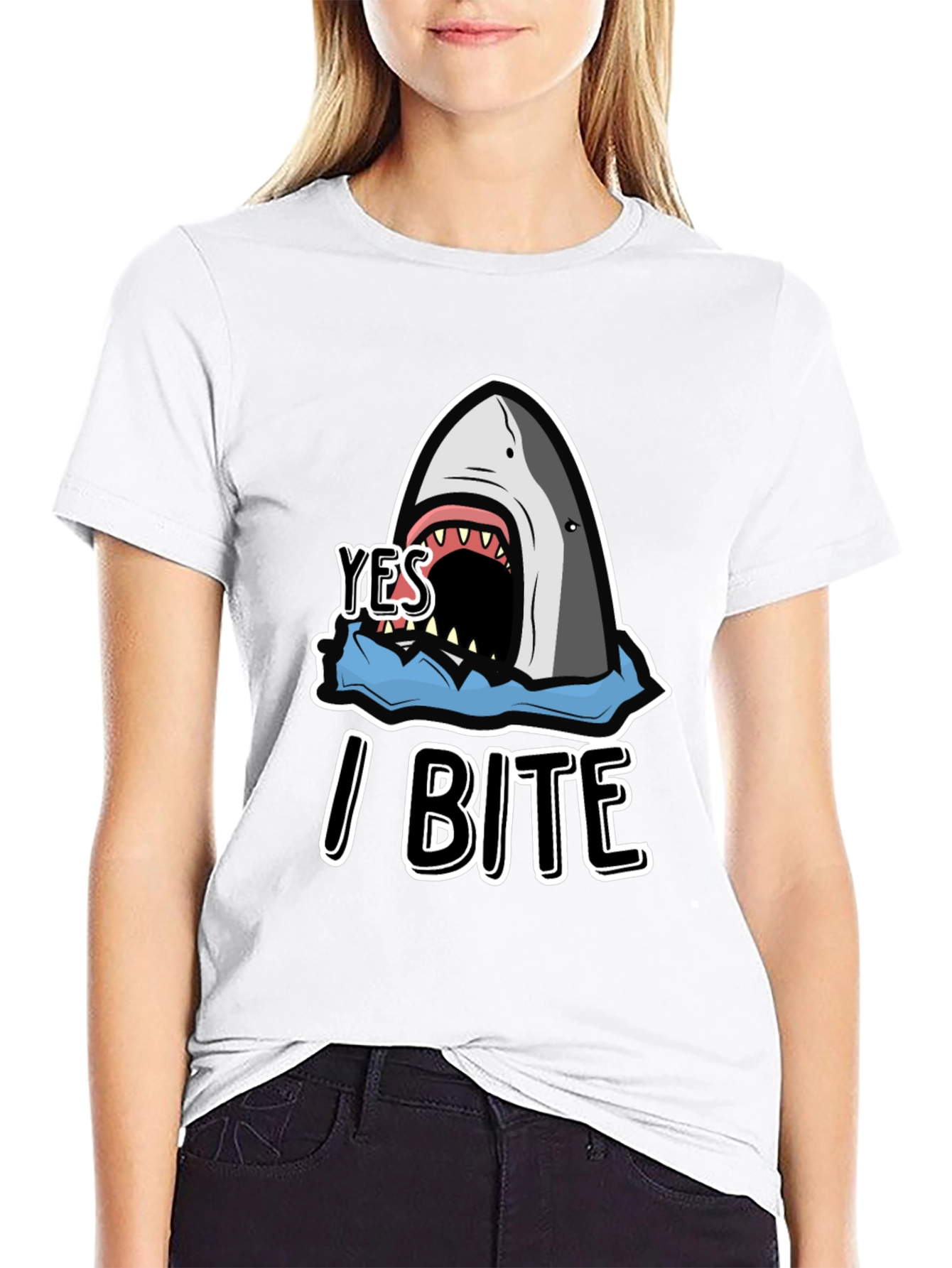 Yes I Bite T-Shirt - Shark Graphic Tee