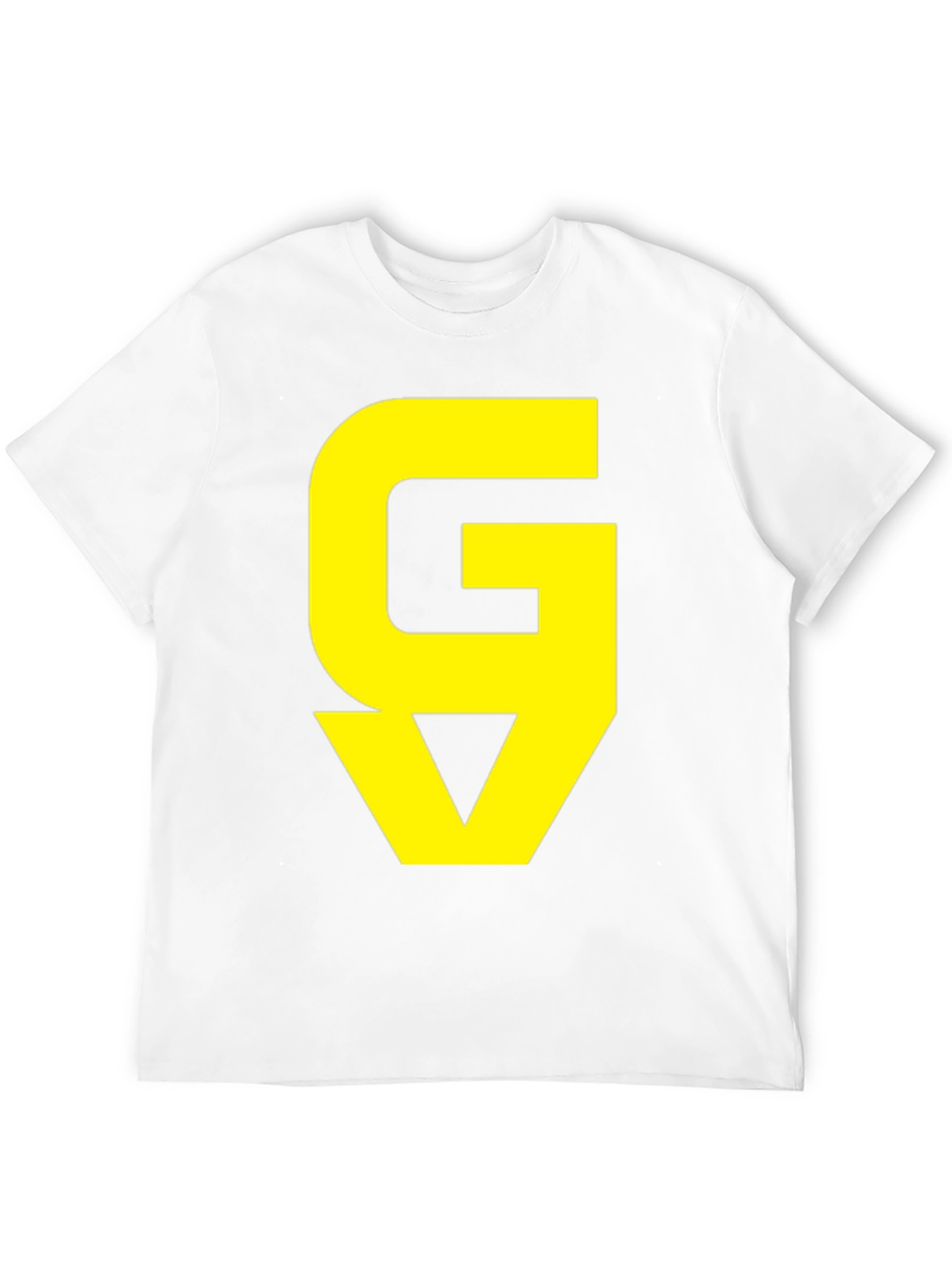Graphic Tee: Yellow GV on Black Cotton
