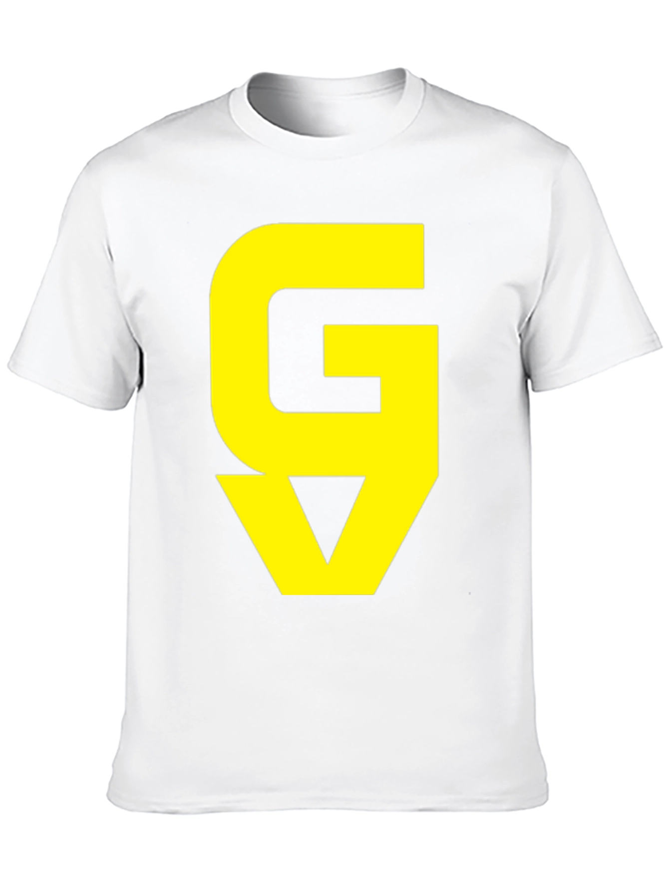 Graphic Tee: Yellow GV on Black Cotton