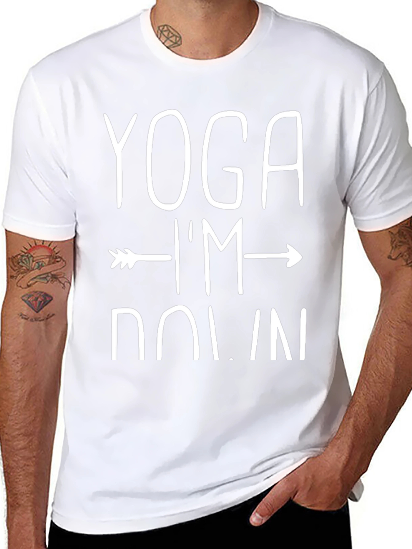 Yoga Im Down T-Shirt - Black Graphic Tee