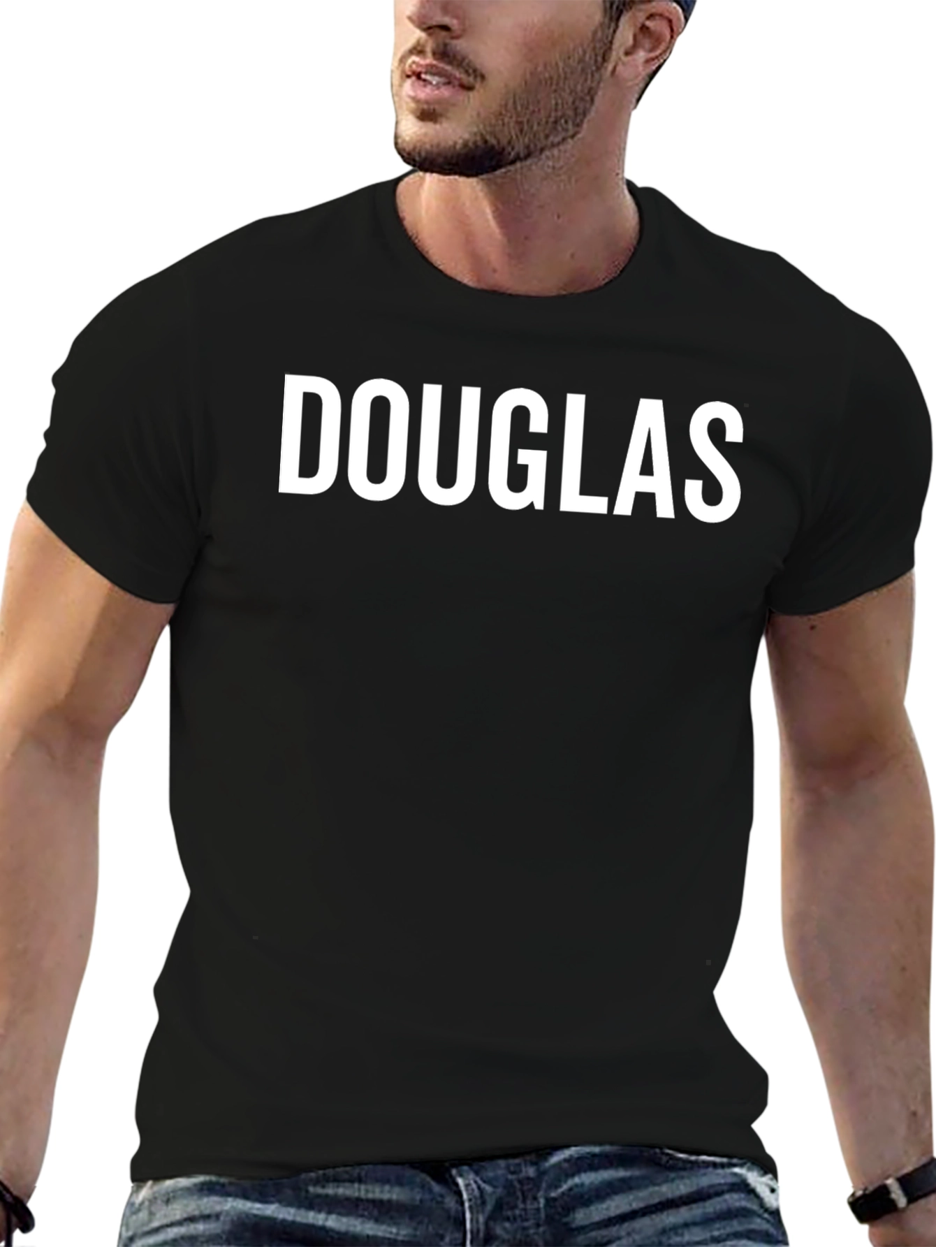Douglas Black T-Shirt - Personalized Name Tee