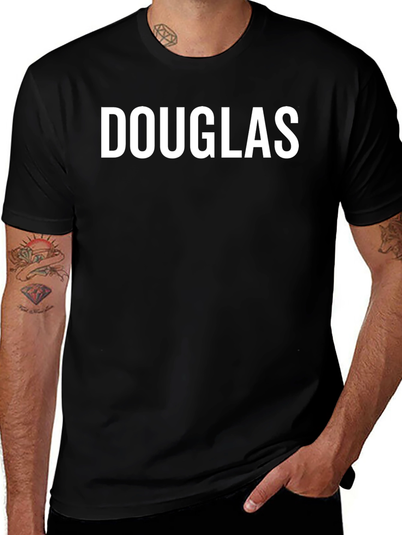Douglas Black T-Shirt - Personalized Name Tee