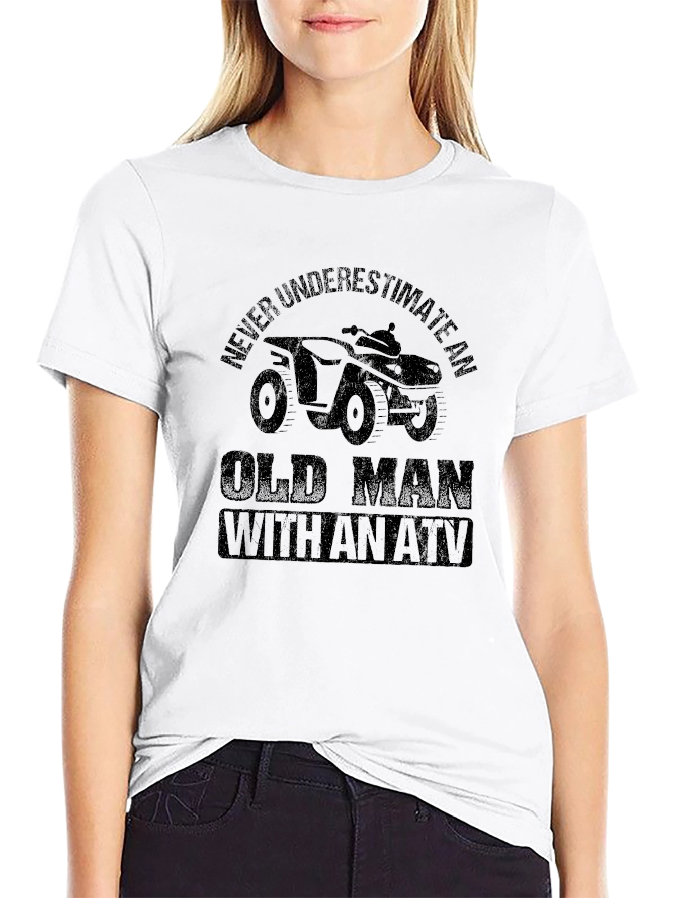 Never Underestimate an Old Man with an ATV T-Shirt
