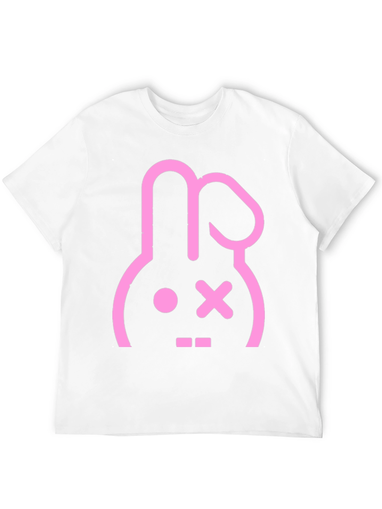 Black T-Shirt with Pink Bunny Graphic