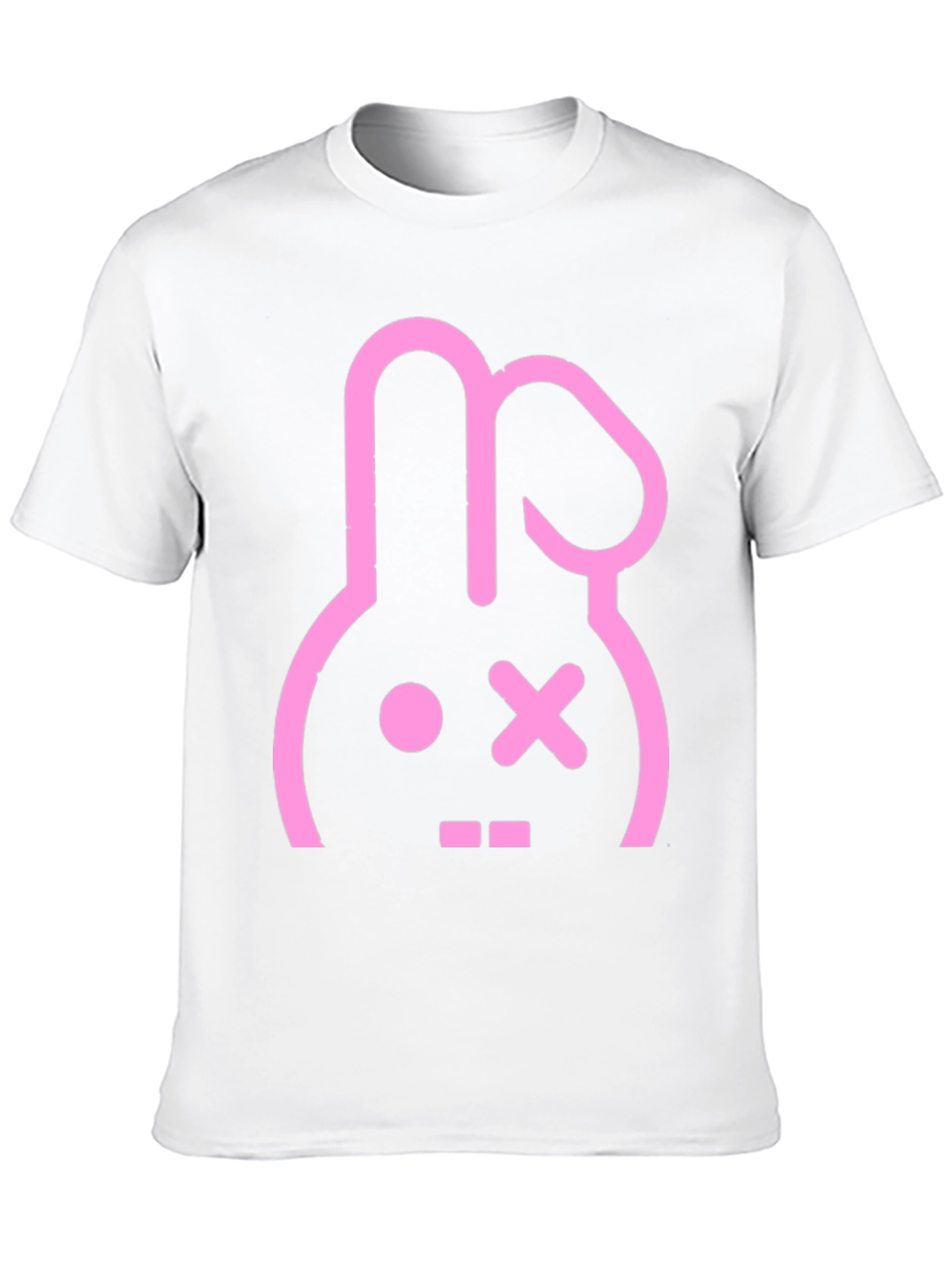 Black T-Shirt with Pink Bunny Graphic