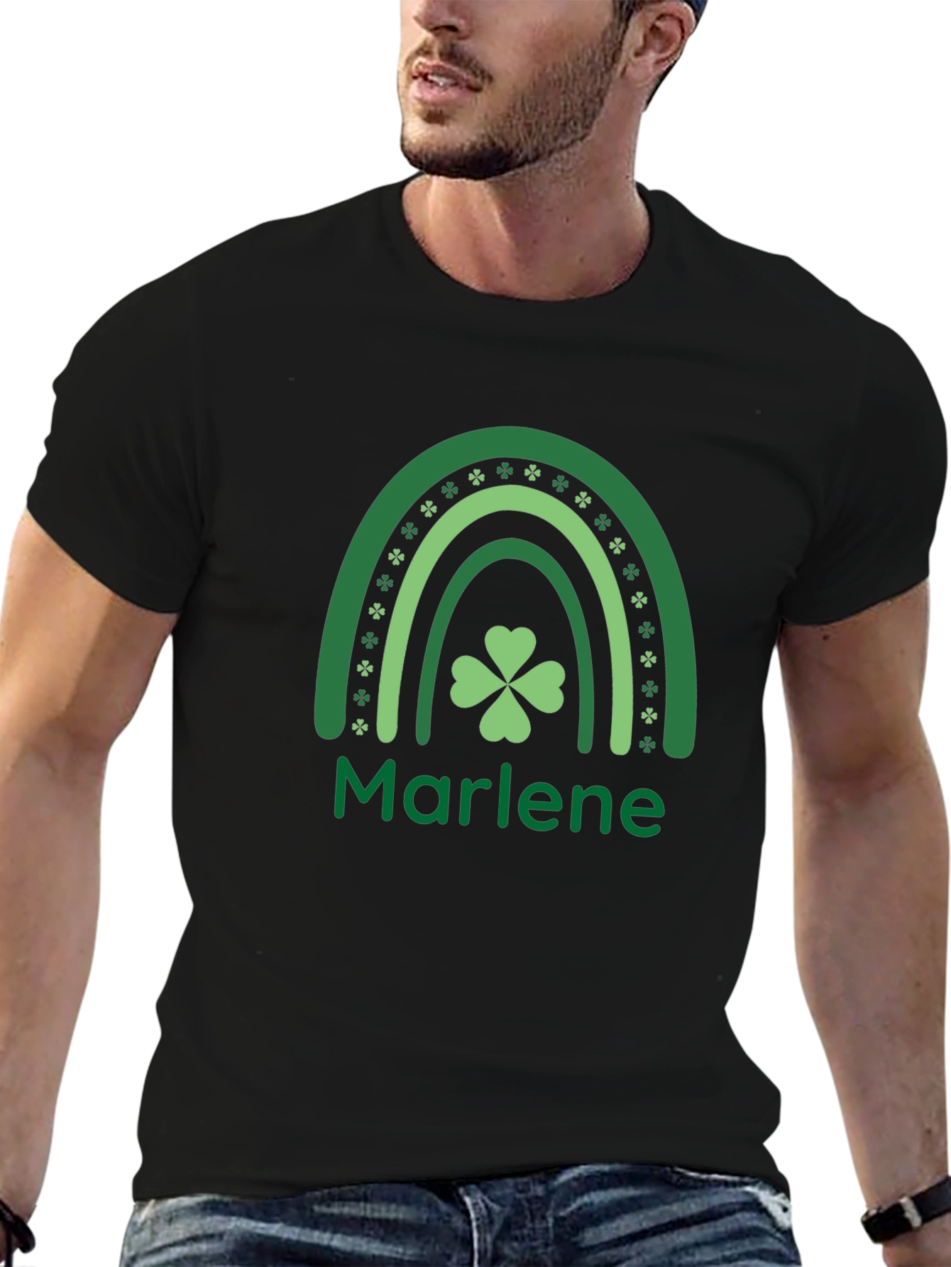 St. Patricks Day Marlene Shamrock Rainbow T-Shirt