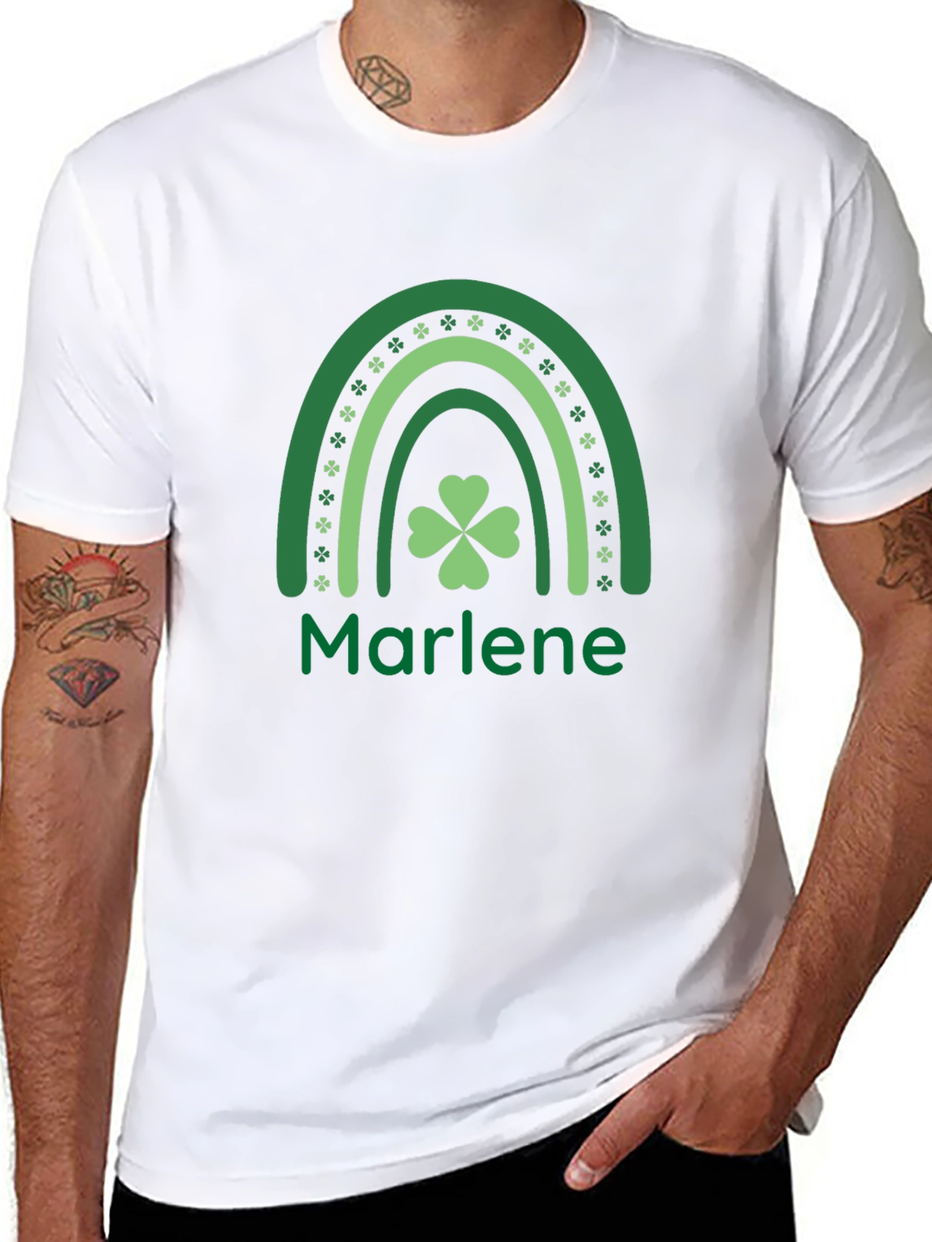 St. Patricks Day Marlene Shamrock Rainbow T-Shirt