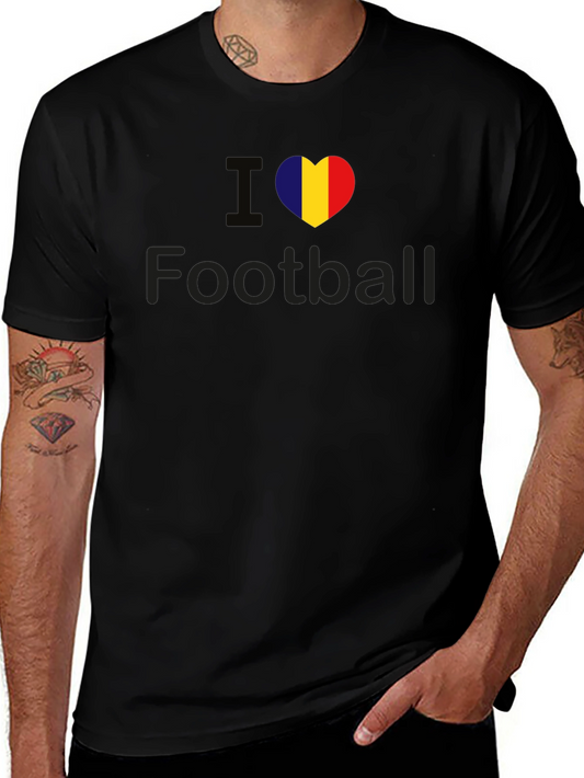 I Heart Football Tee - Flag Heart Design