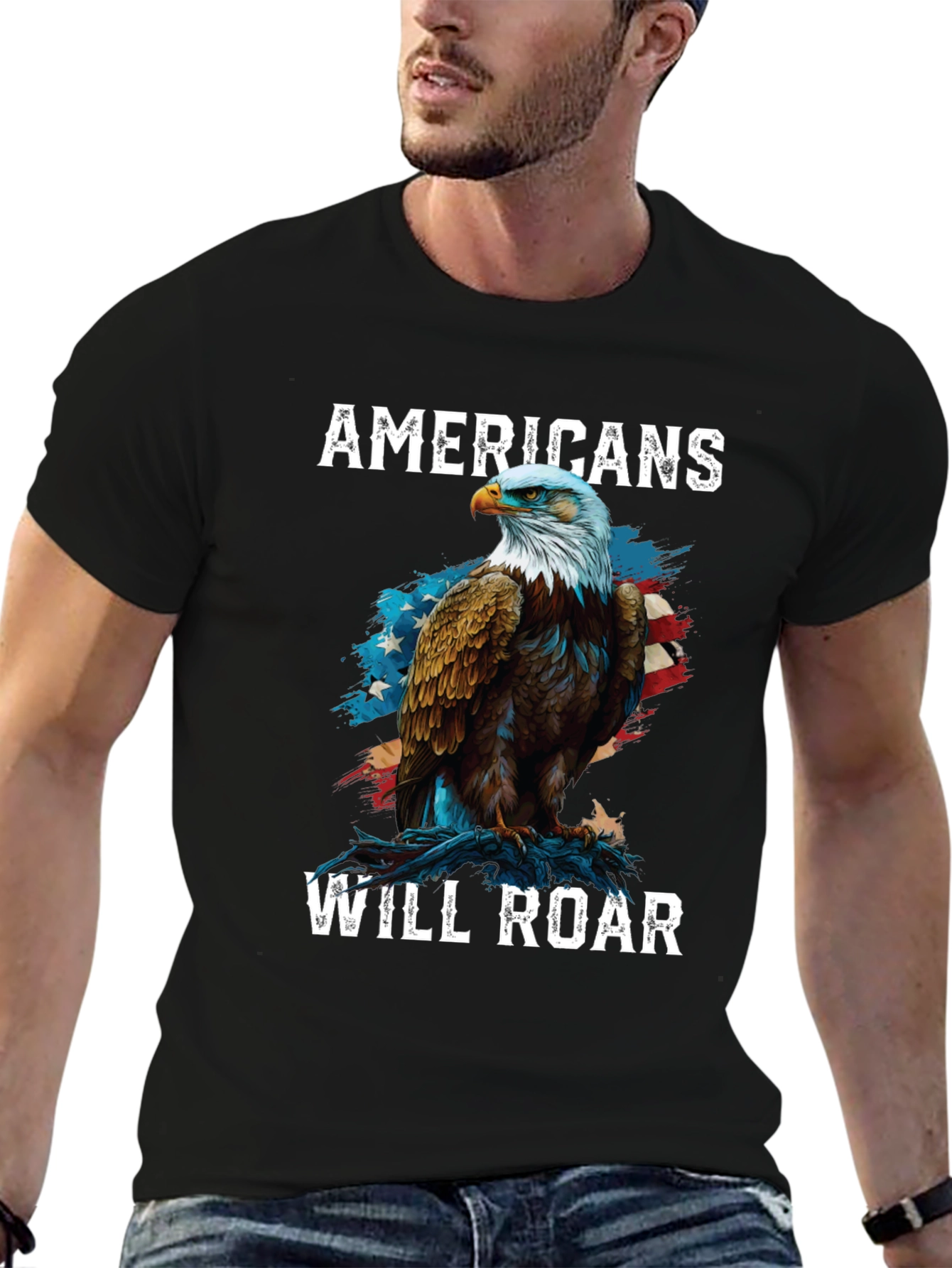 Americans Will Roar Eagle Patriotic T-Shirt