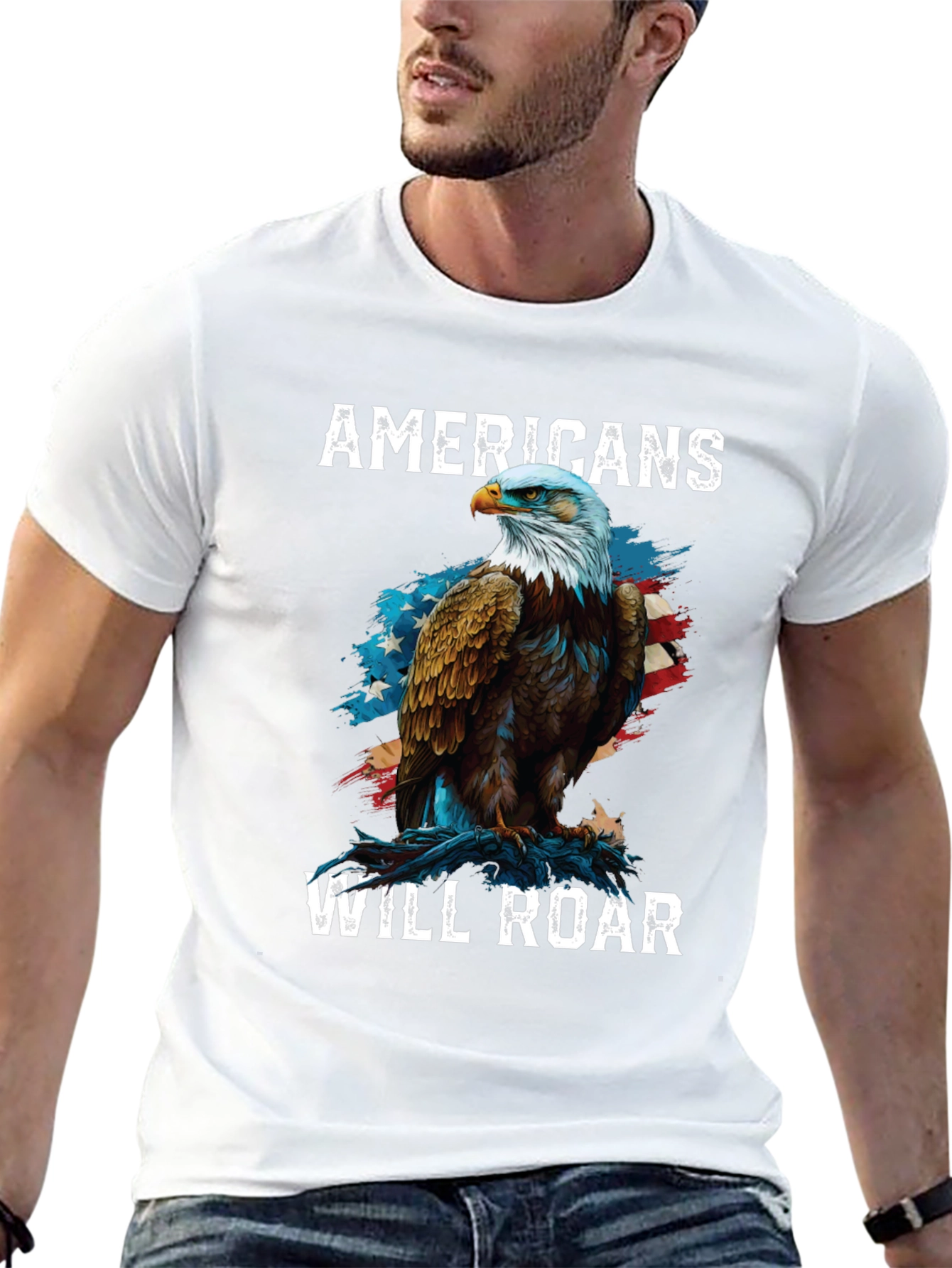 Americans Will Roar Eagle Patriotic T-Shirt