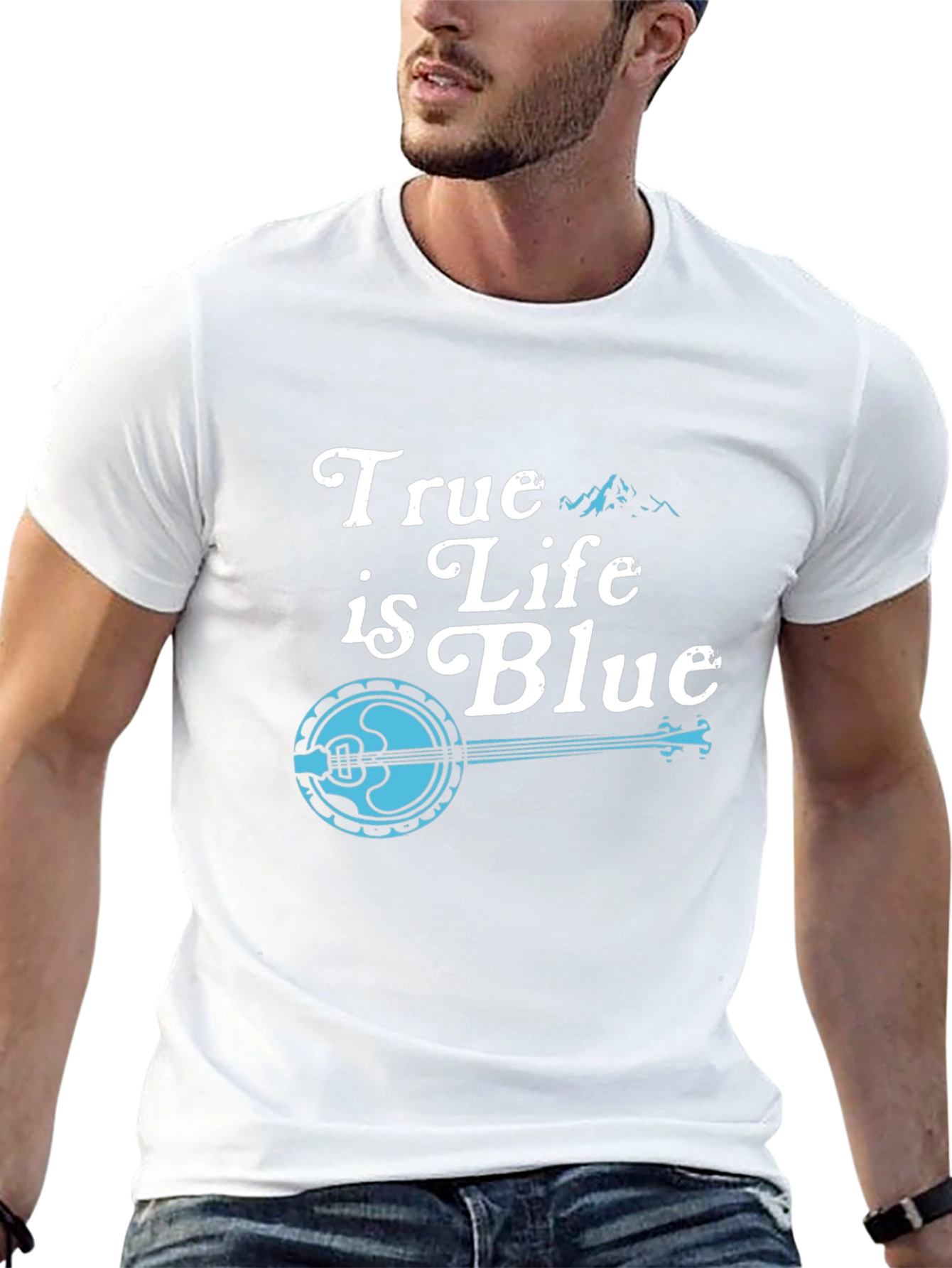 True Life is Blue Black Graphic Tee