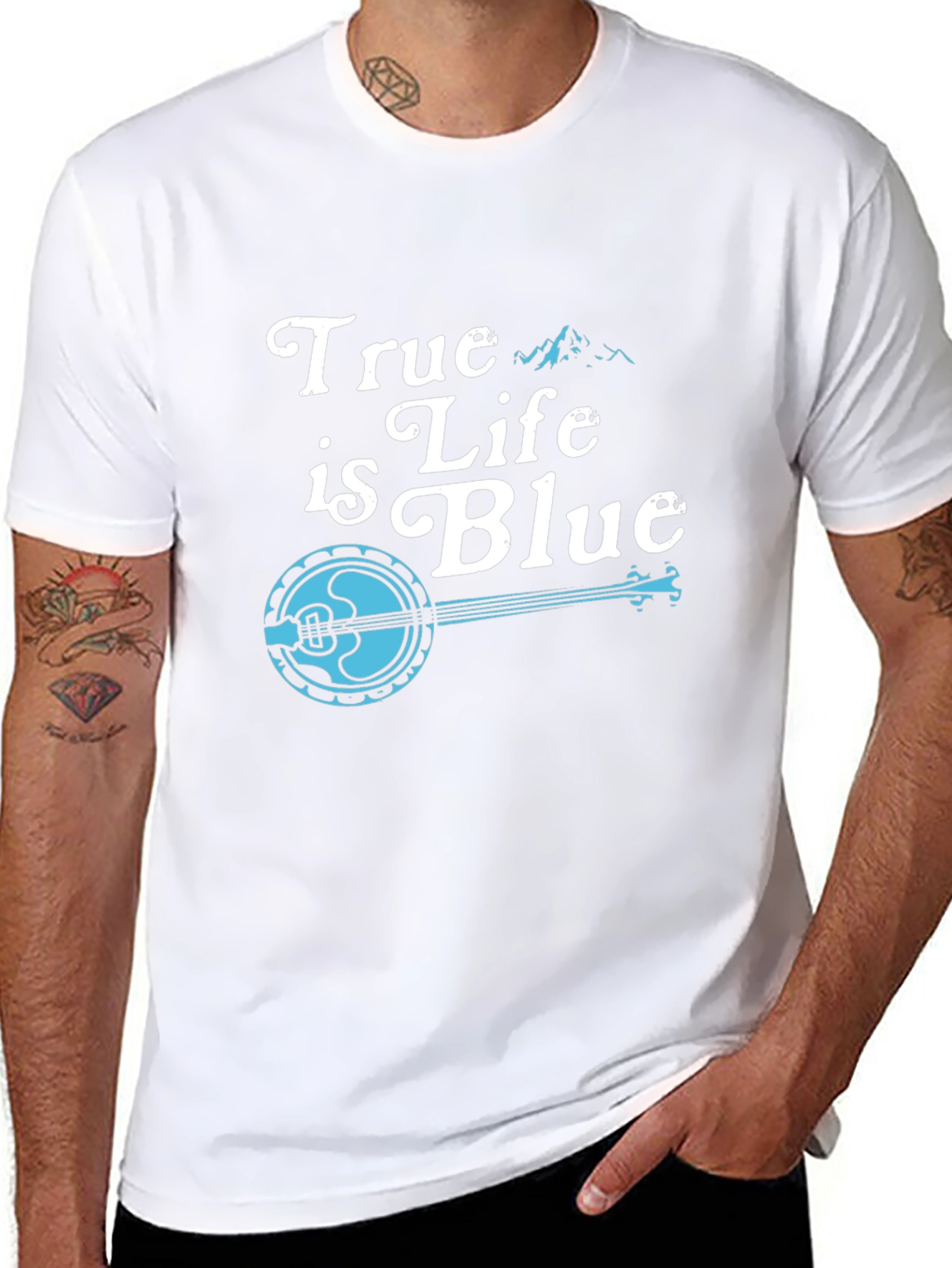 True Life is Blue Black Graphic Tee