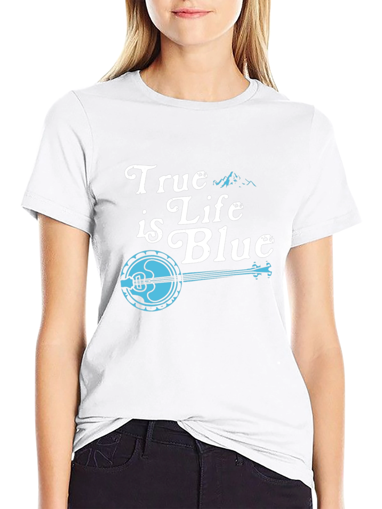 True Life is Blue Black Graphic Tee