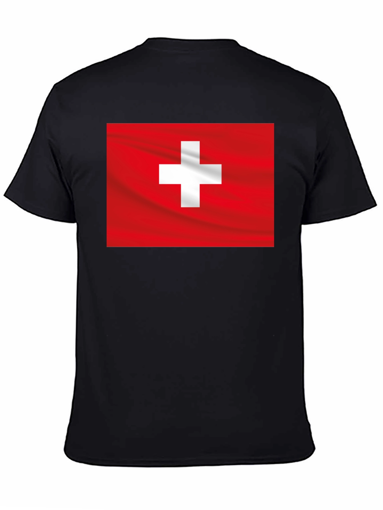 Swiss Flag Graphic Black T-Shirt