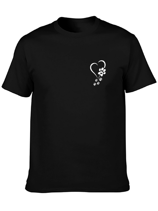 Heart Paw Print Graphic T-Shirt