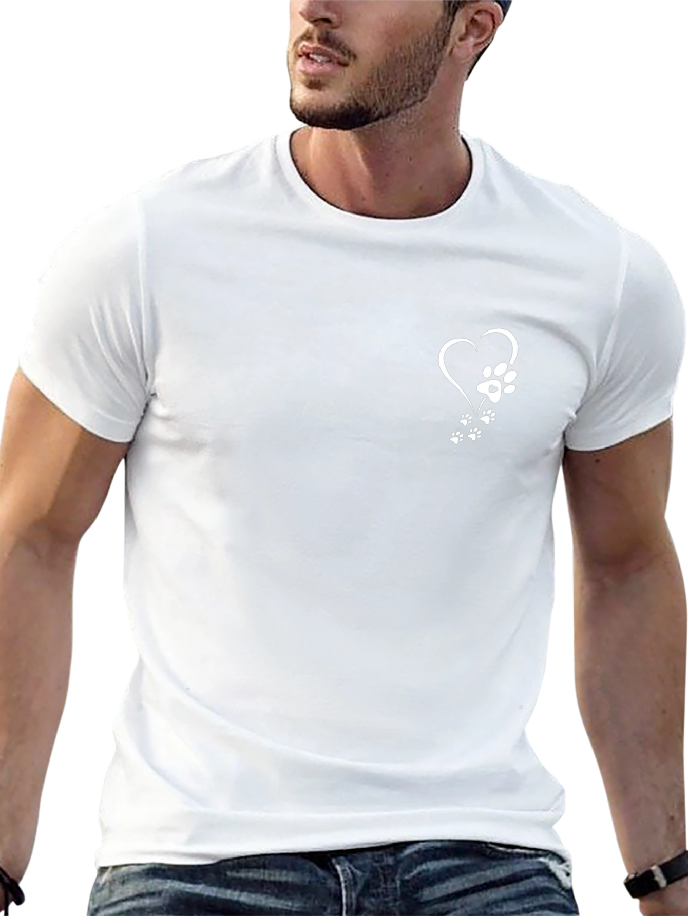 Heart Paw Print Graphic T-Shirt