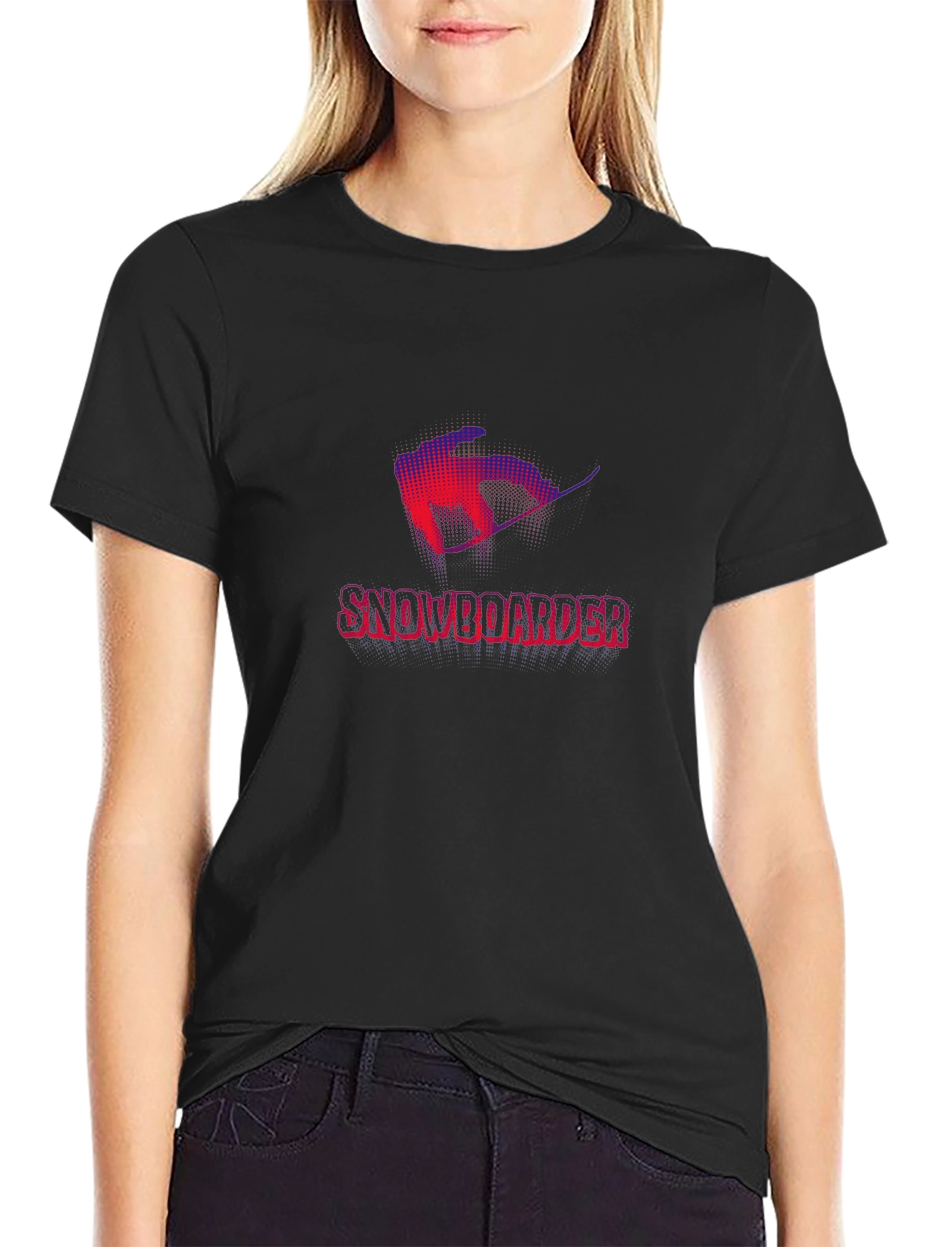 Snowboarder Graphic Tee - Cool Black T-Shirt