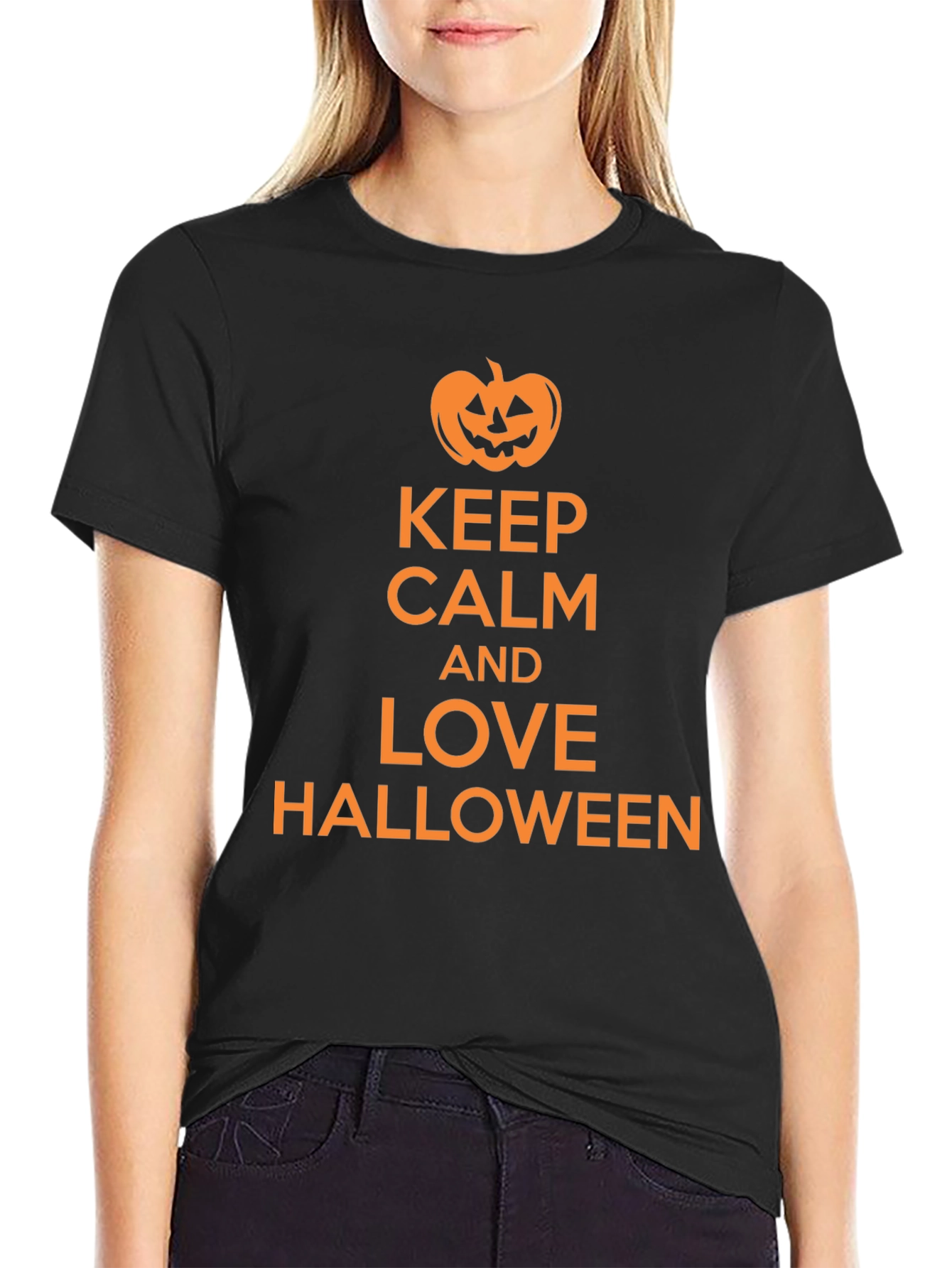 Keep Calm and Love Halloween Black T-Shirt