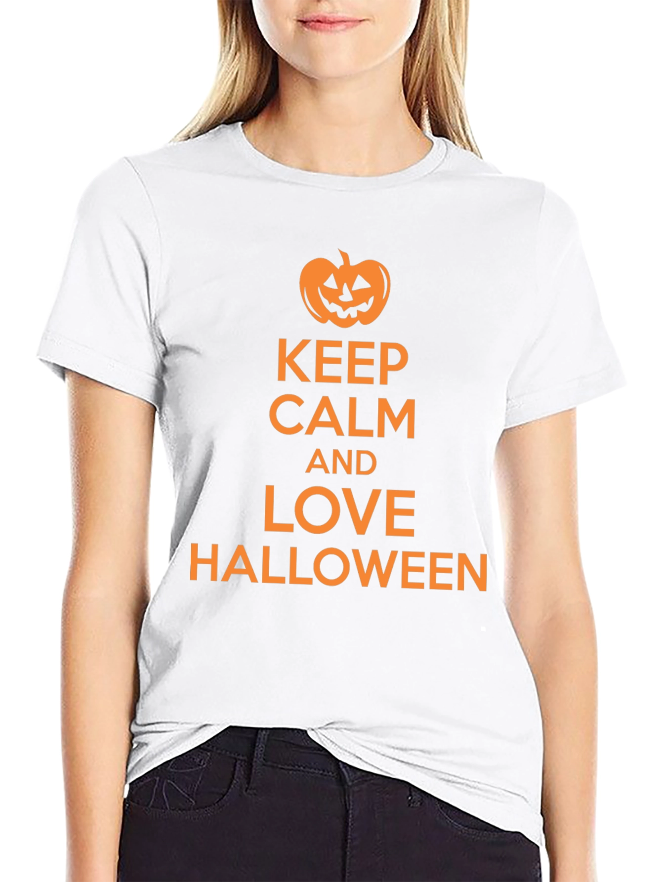 Keep Calm and Love Halloween Black T-Shirt
