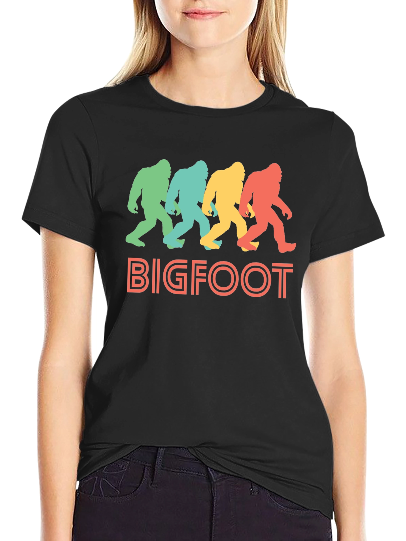 Retro Bigfoot T-Shirt - Sasquatch Silhouette Tee