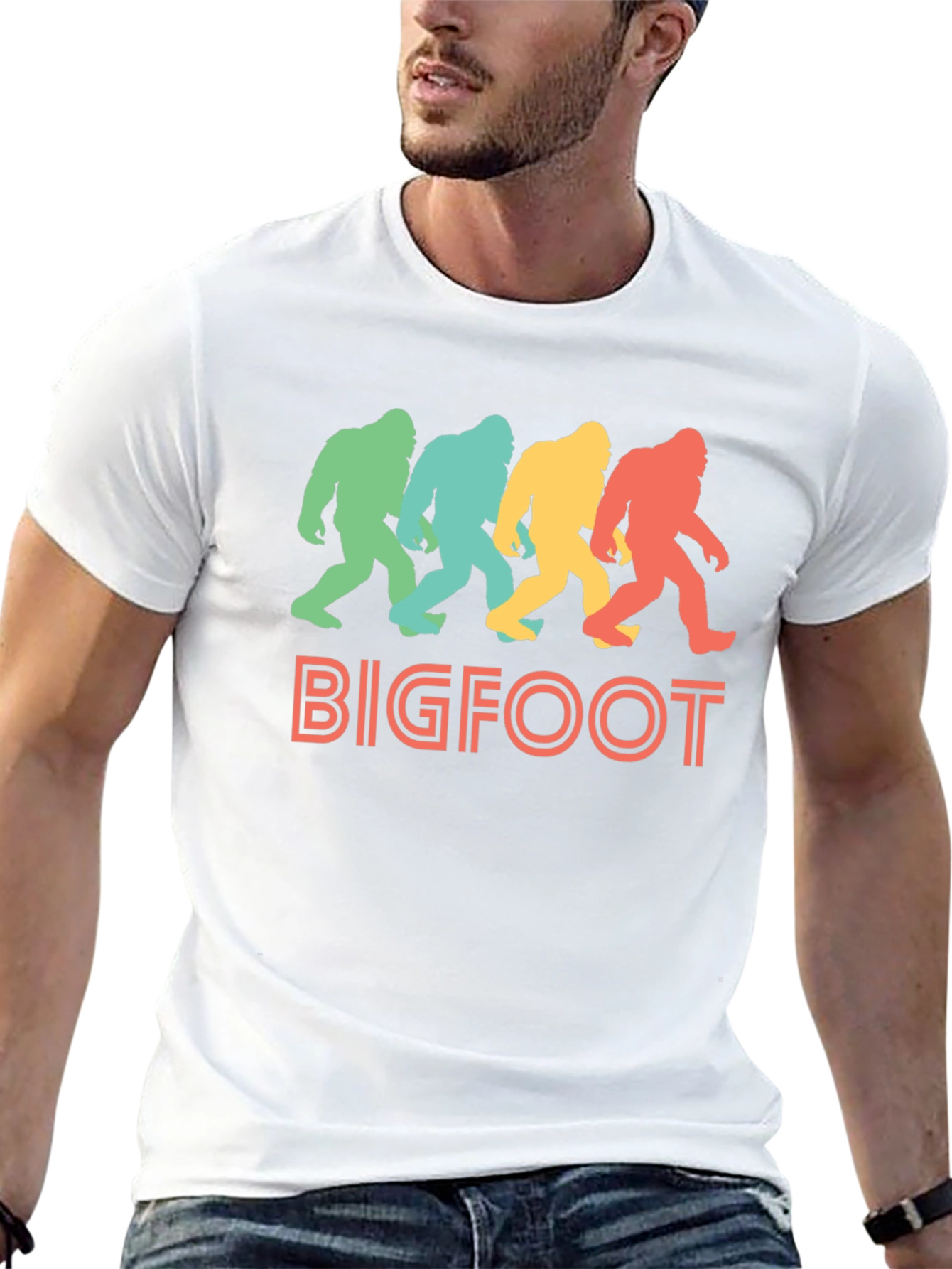 Retro Bigfoot T-Shirt - Sasquatch Silhouette Tee