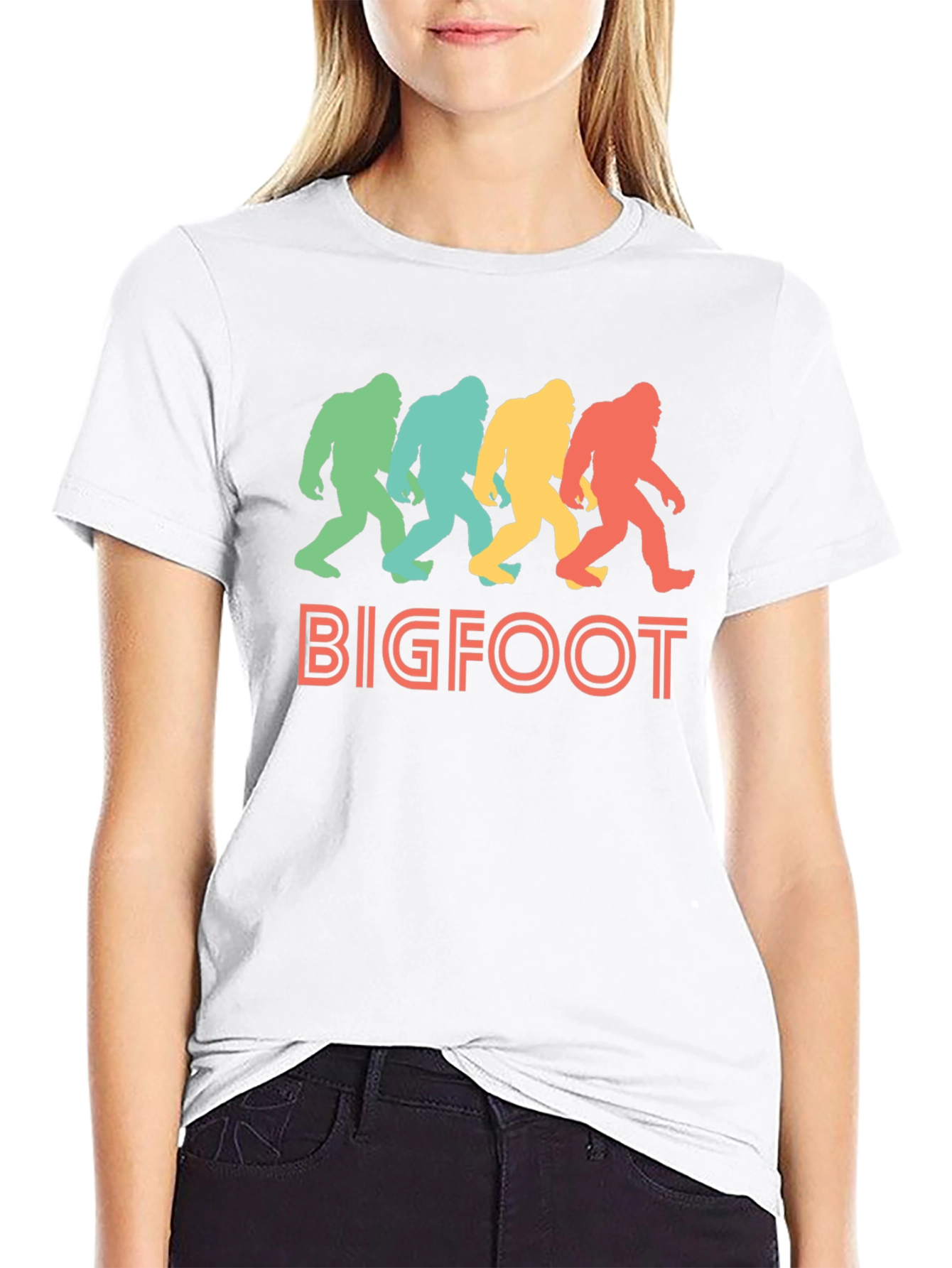 Retro Bigfoot T-Shirt - Sasquatch Silhouette Tee