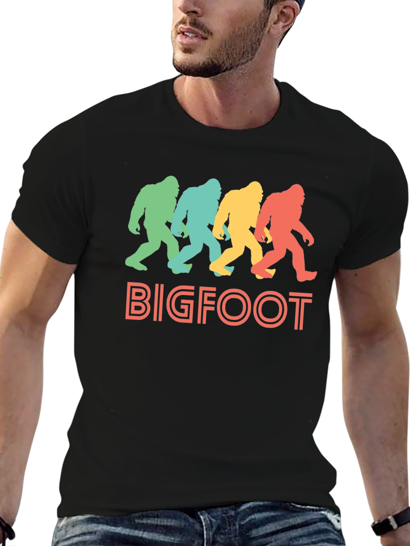 Retro Bigfoot T-Shirt - Sasquatch Silhouette Tee